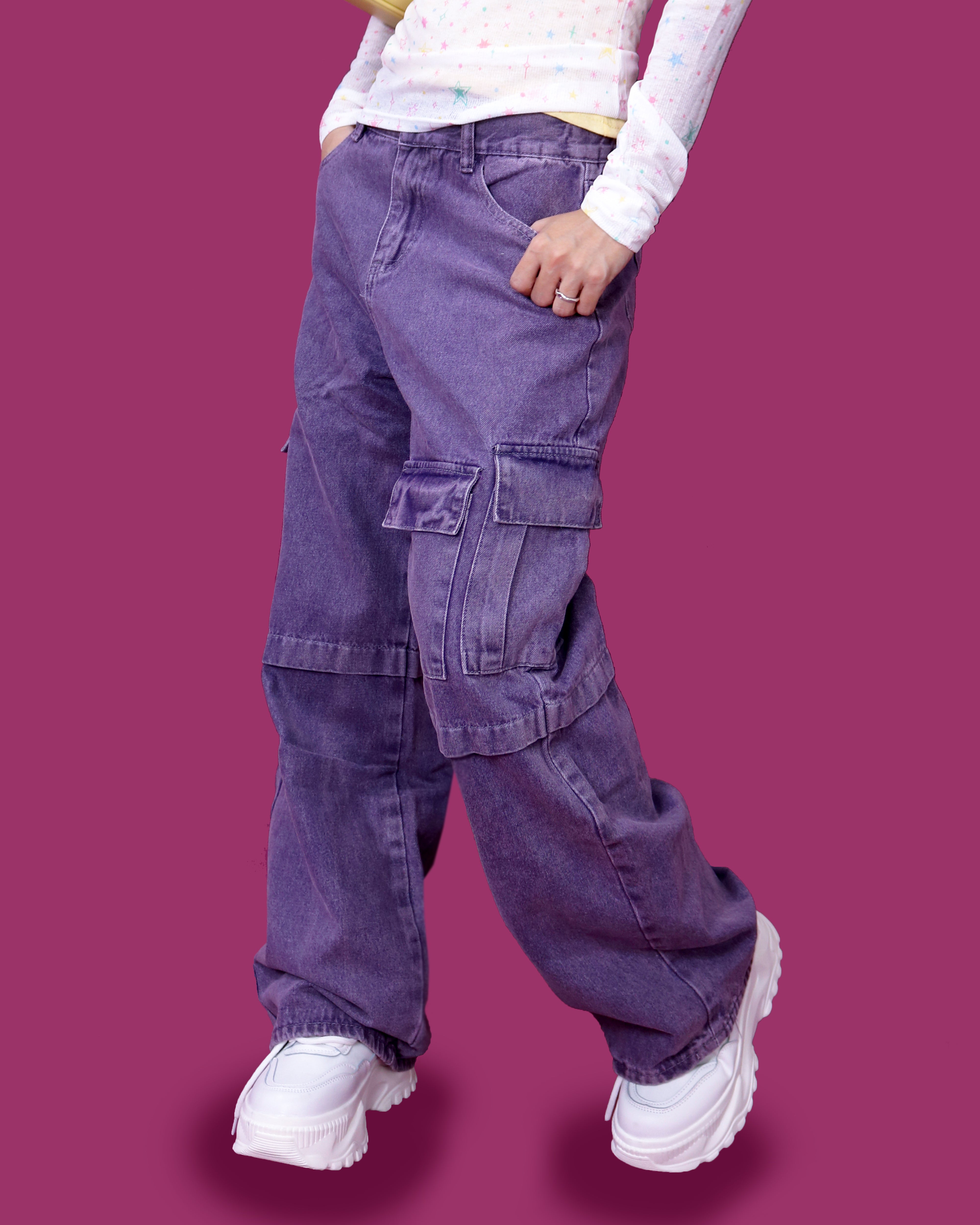 didi purple cargo pants