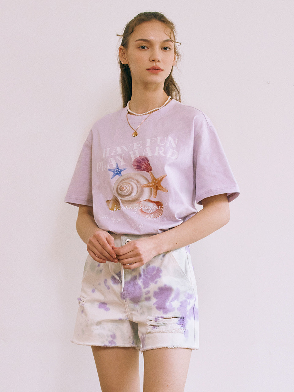 TIE-DYE SHORT PANTS LAVENDER