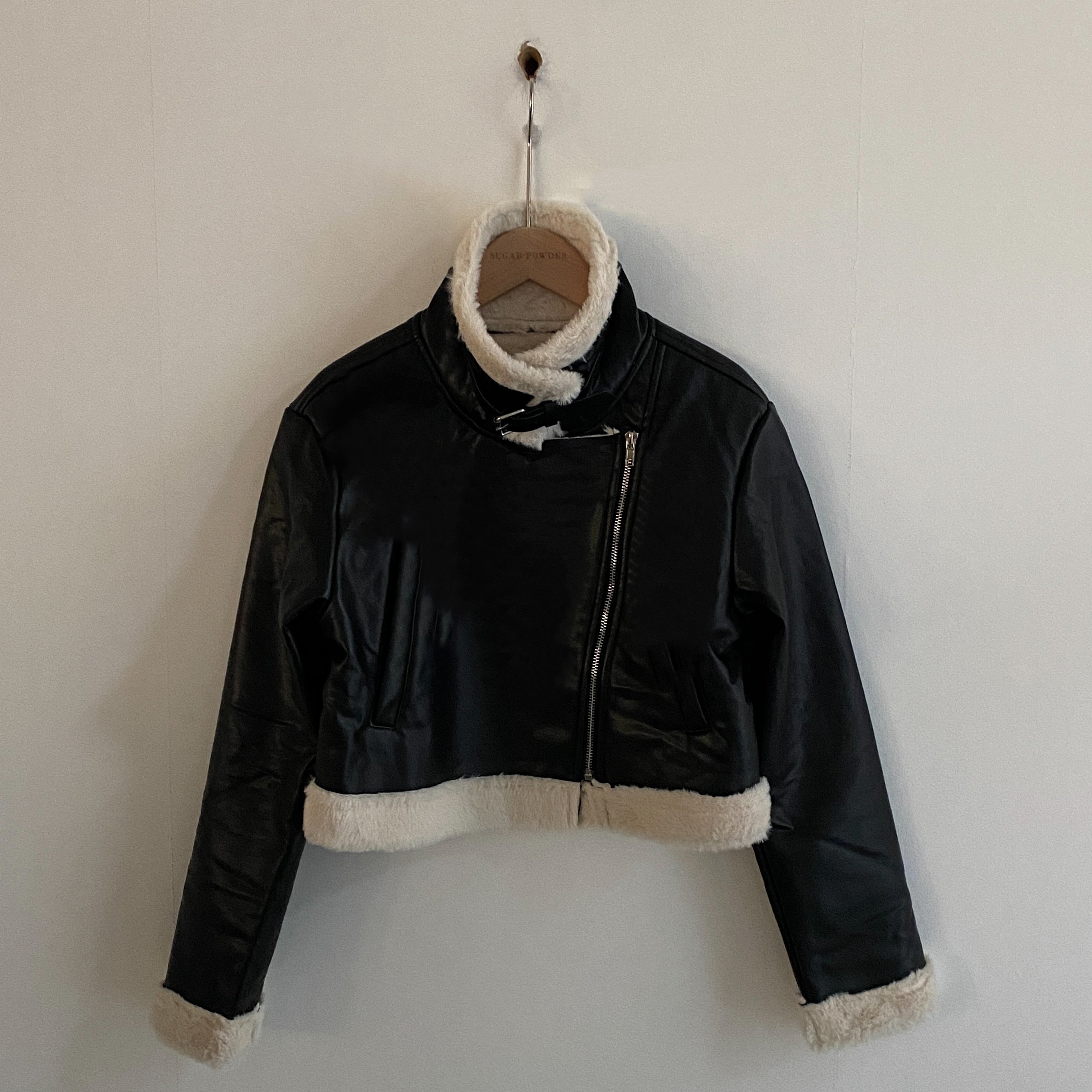 [Original fit!/With buckle*] Windier cropped mink fur leather suede jacket