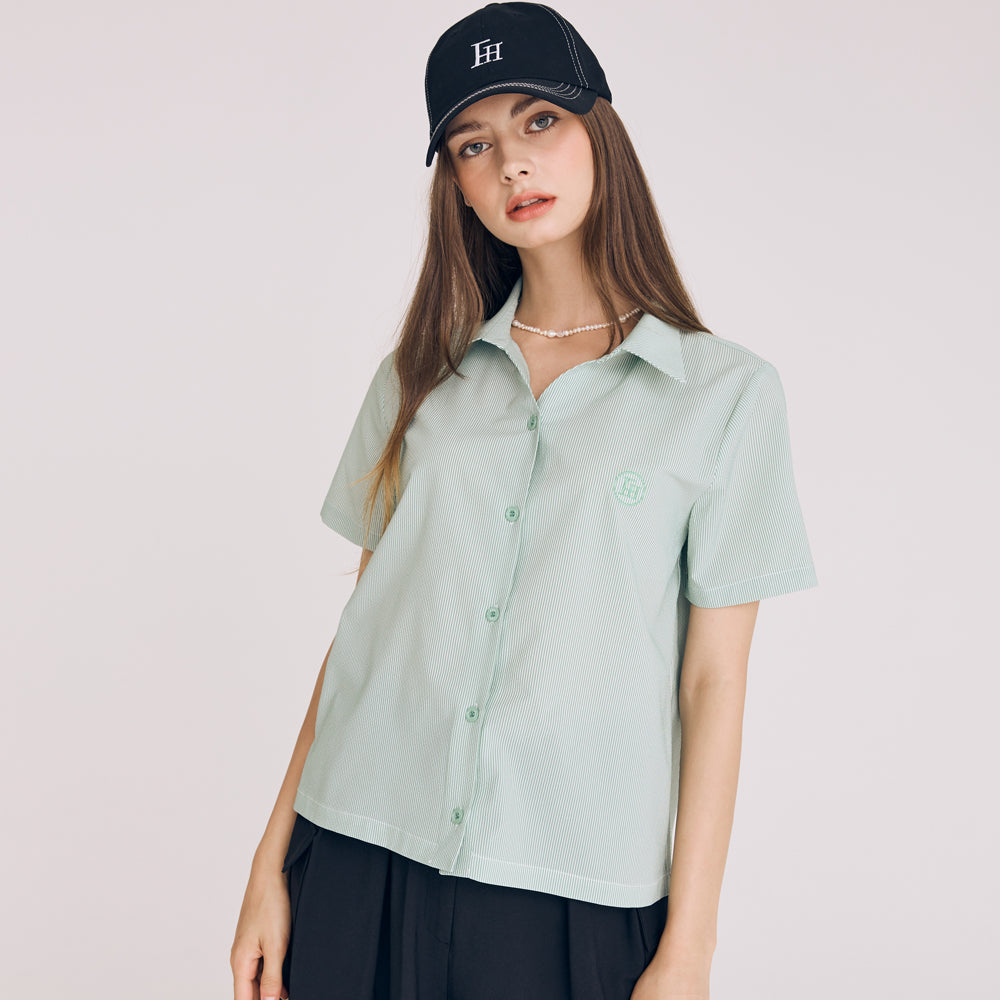 SEERSUCKER STRIPE SHIRT(GREEN)