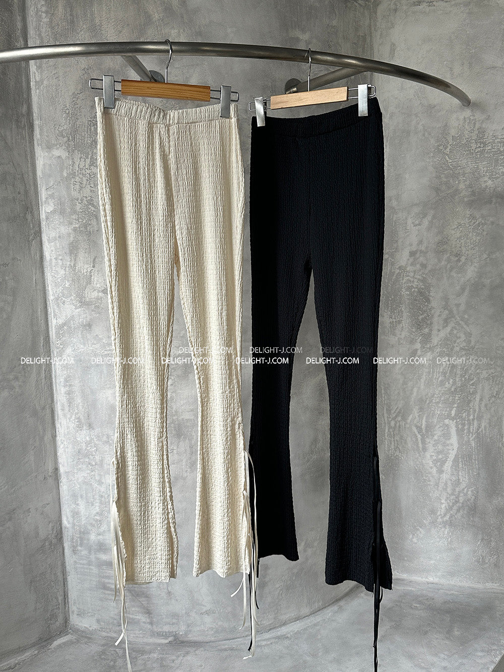 Ribbon open bootcut leggings pants