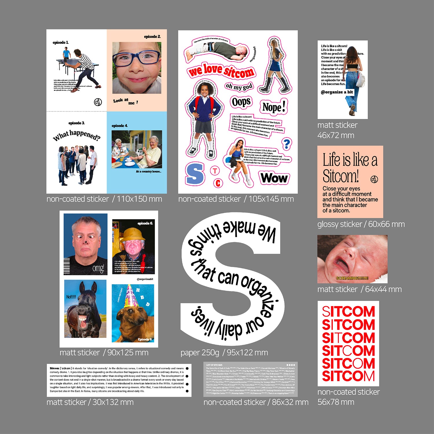 oab sitcom pack / scrap sticker set