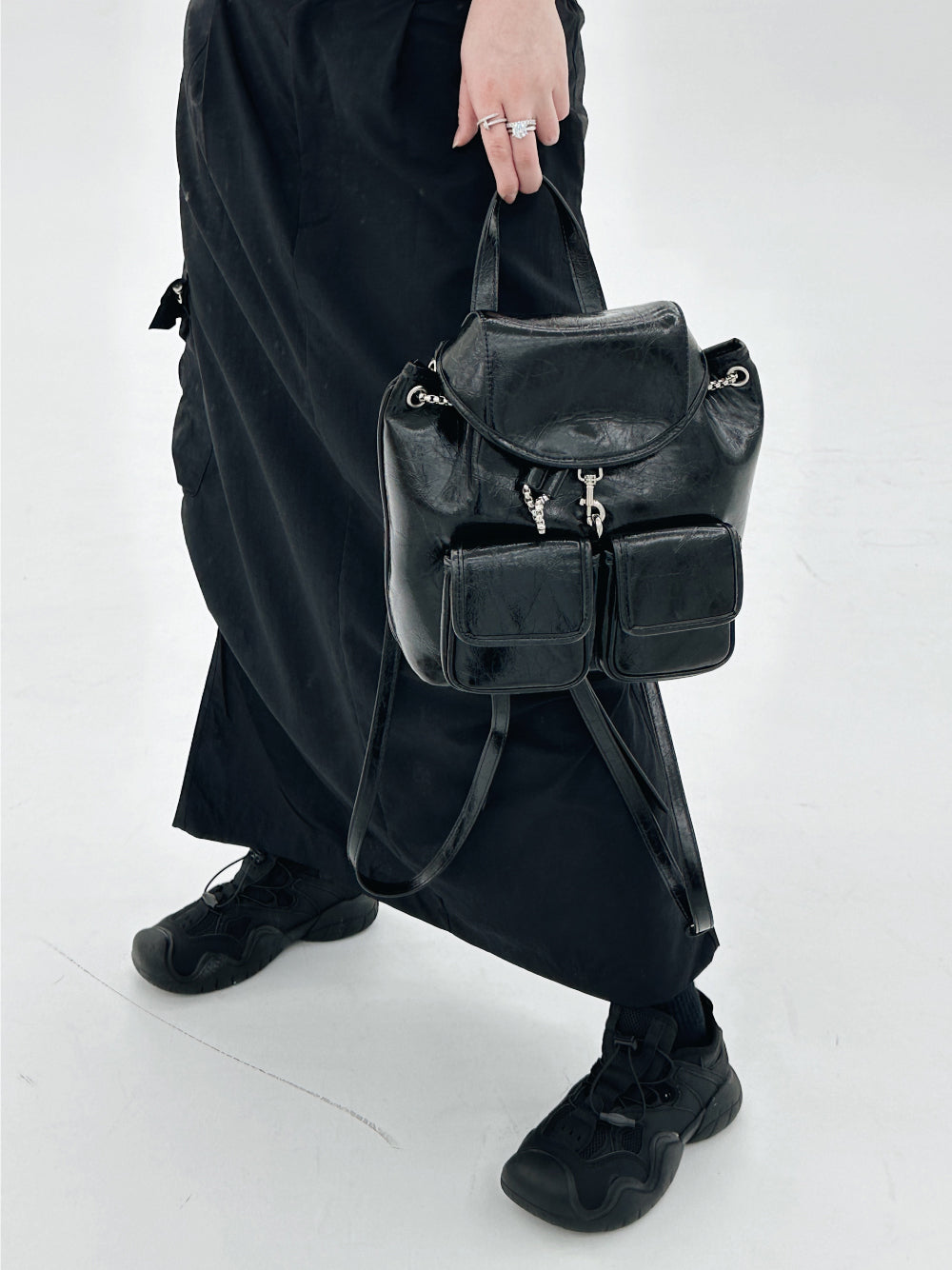 leather mini bagpack