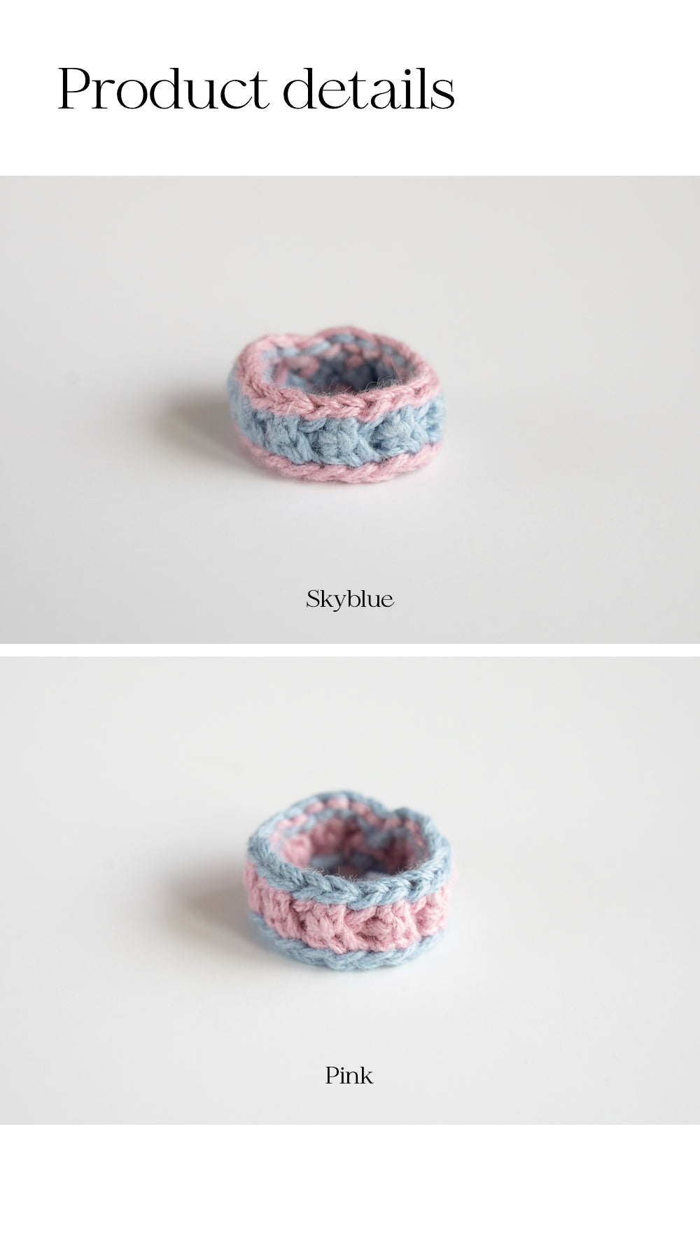 Vintage color knit ring (2colors)