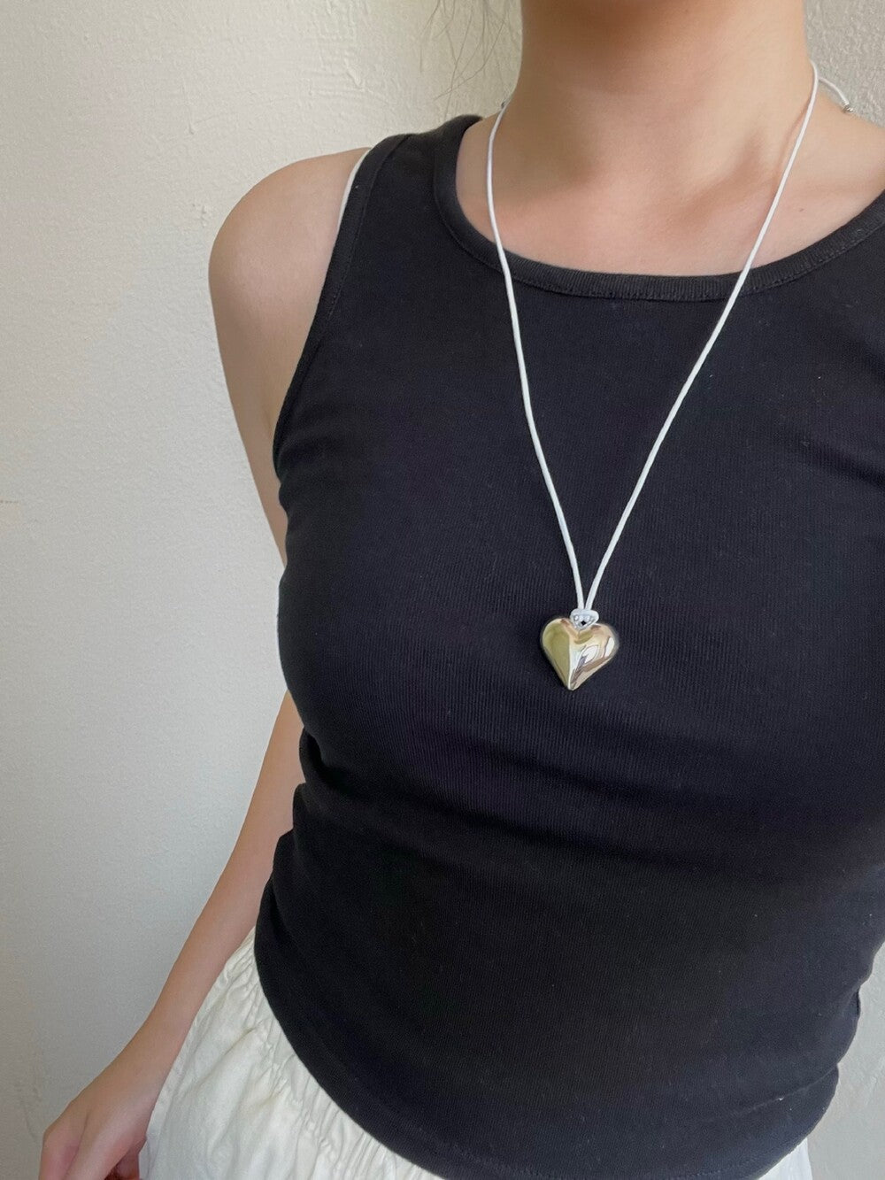 Bold heart Leather Necklace 