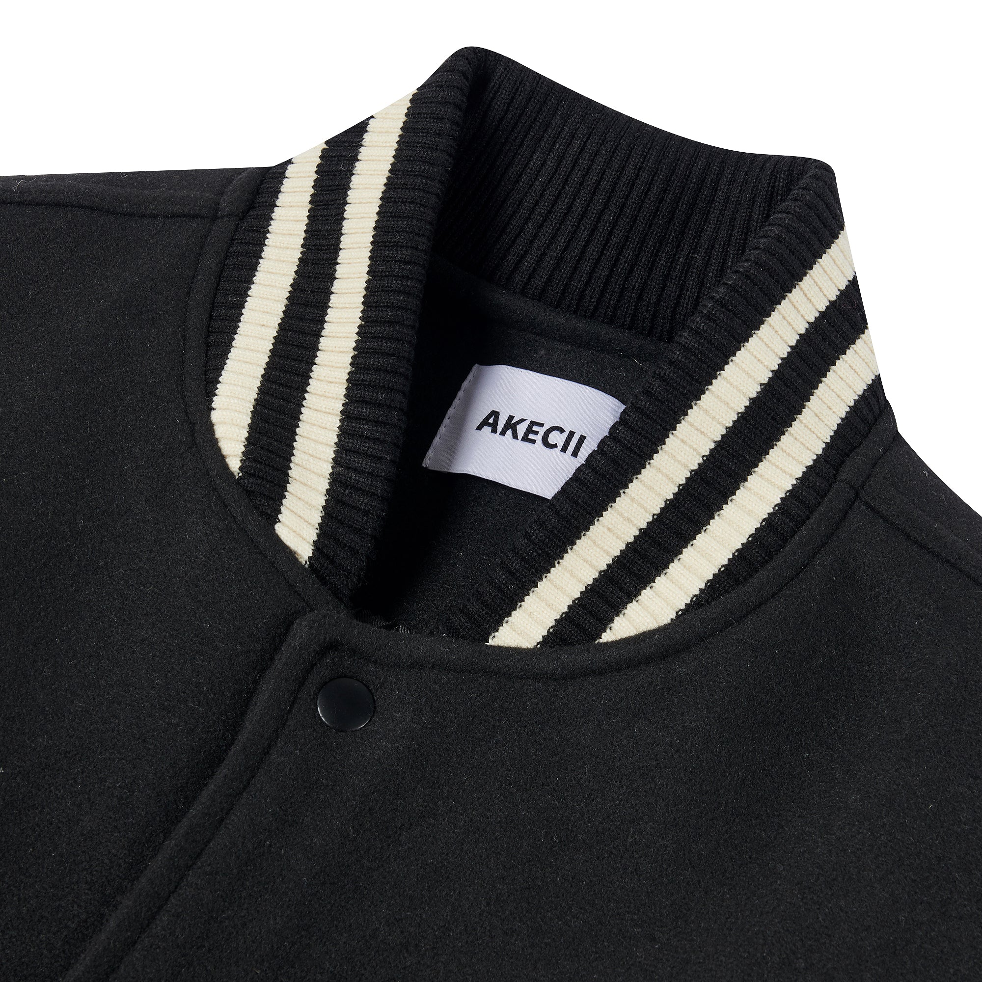 Super balloon wool varsity jacket Black