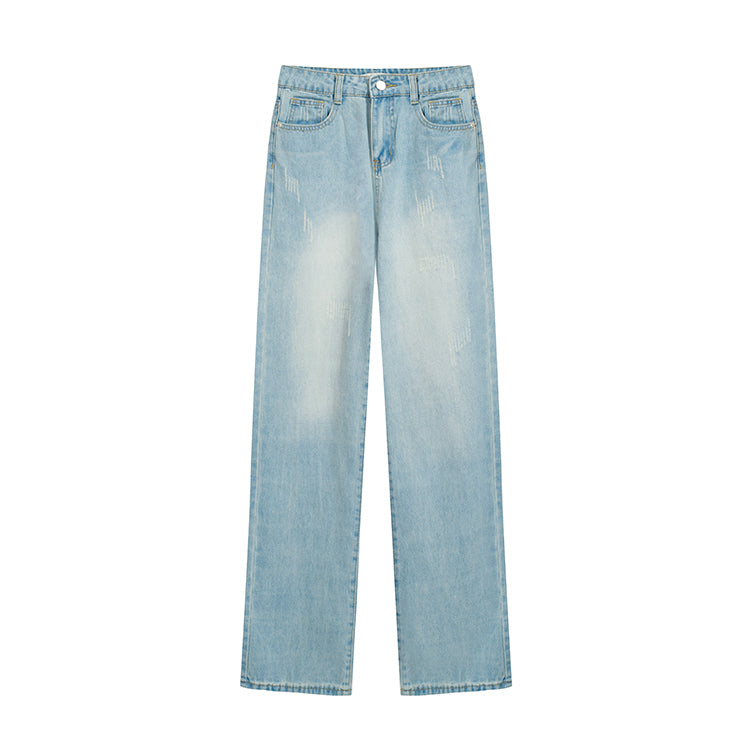 Light blue wide straight denim