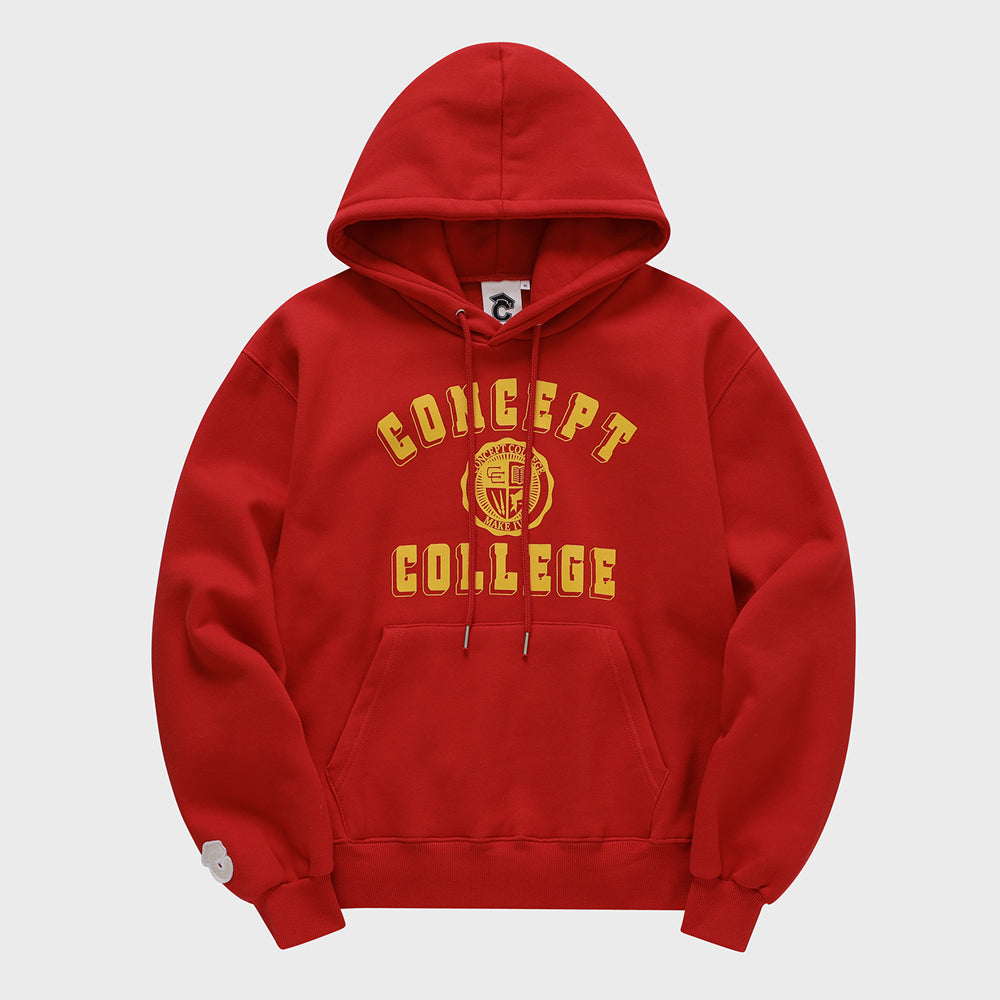 クラシックビッグロゴパーカ・レッド［ユニセックス］/ Classic Big Logo Unisex Deep Red Hoodie