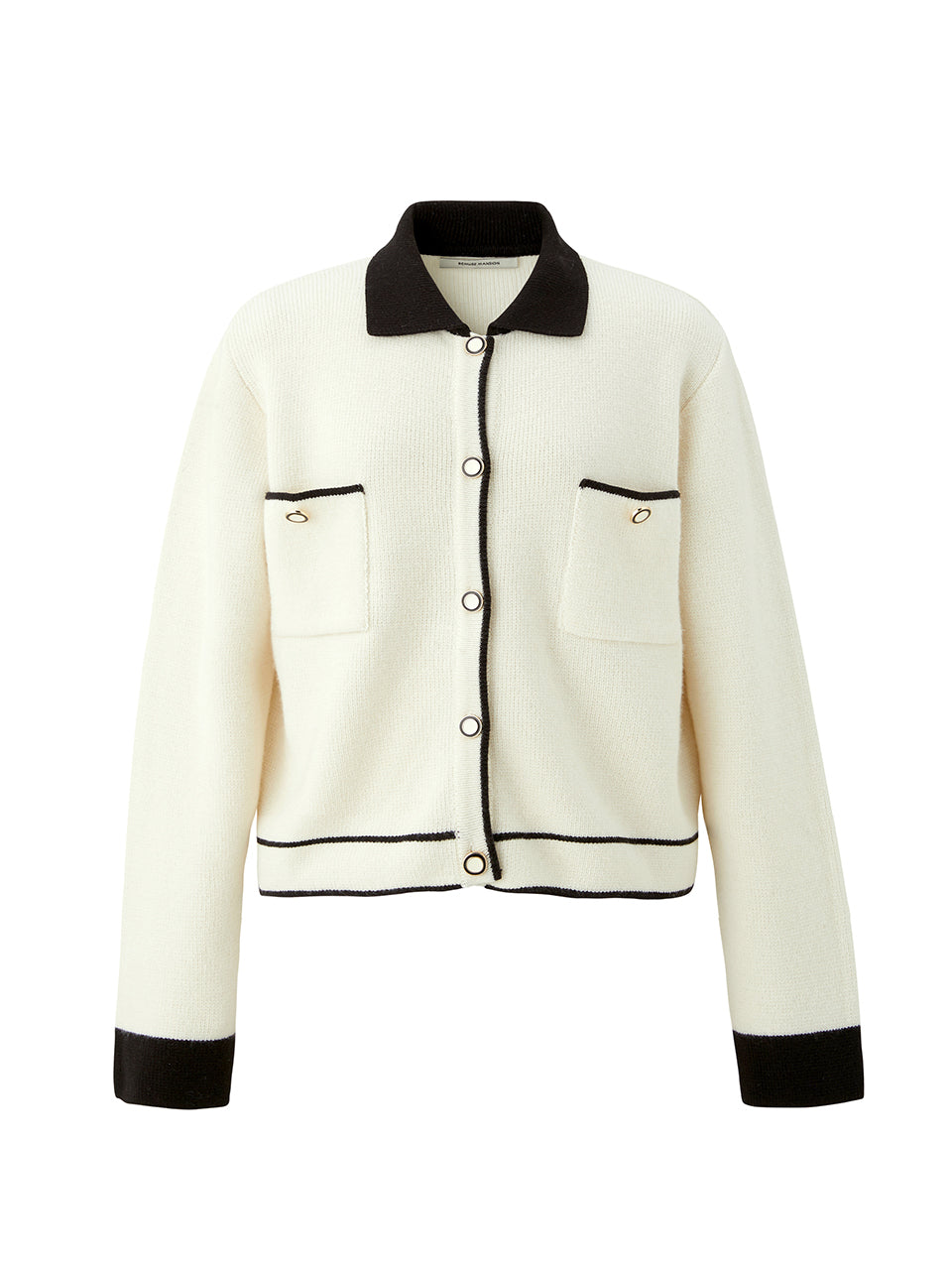 Cashmere collar point cardigan - Ivory