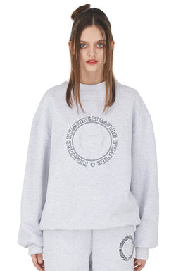 [ISS003-2] CIRCLE GLITTER LOGO SWEATSHIRTS GRAY