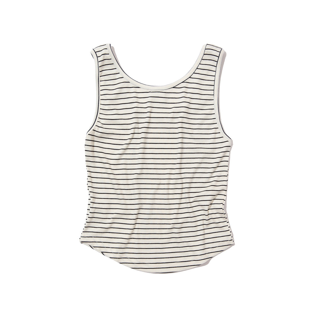 STRIPE CROP SLEEVELESS (IVORY)