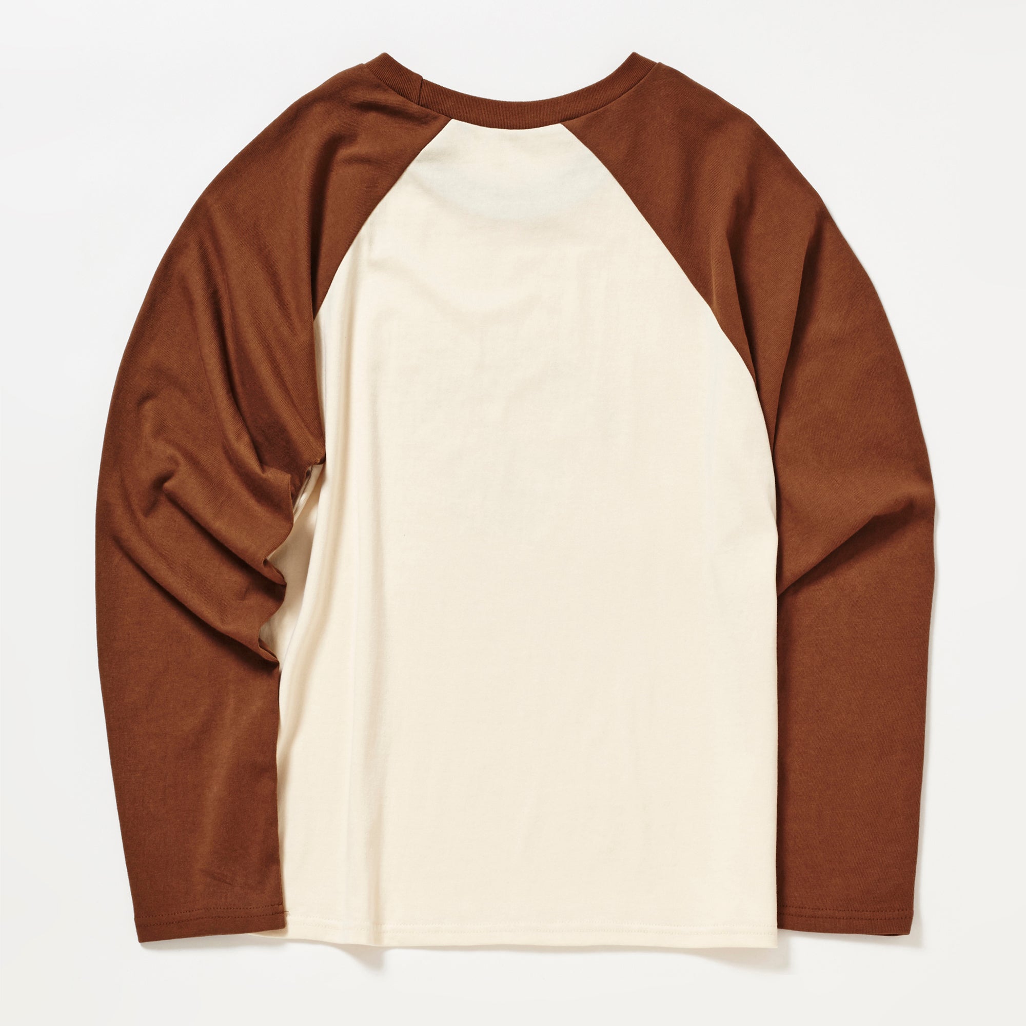 PEACH ARCH PRINT RAGLAN LONG SLEEVE T-SHIRT_CHOCOLATE