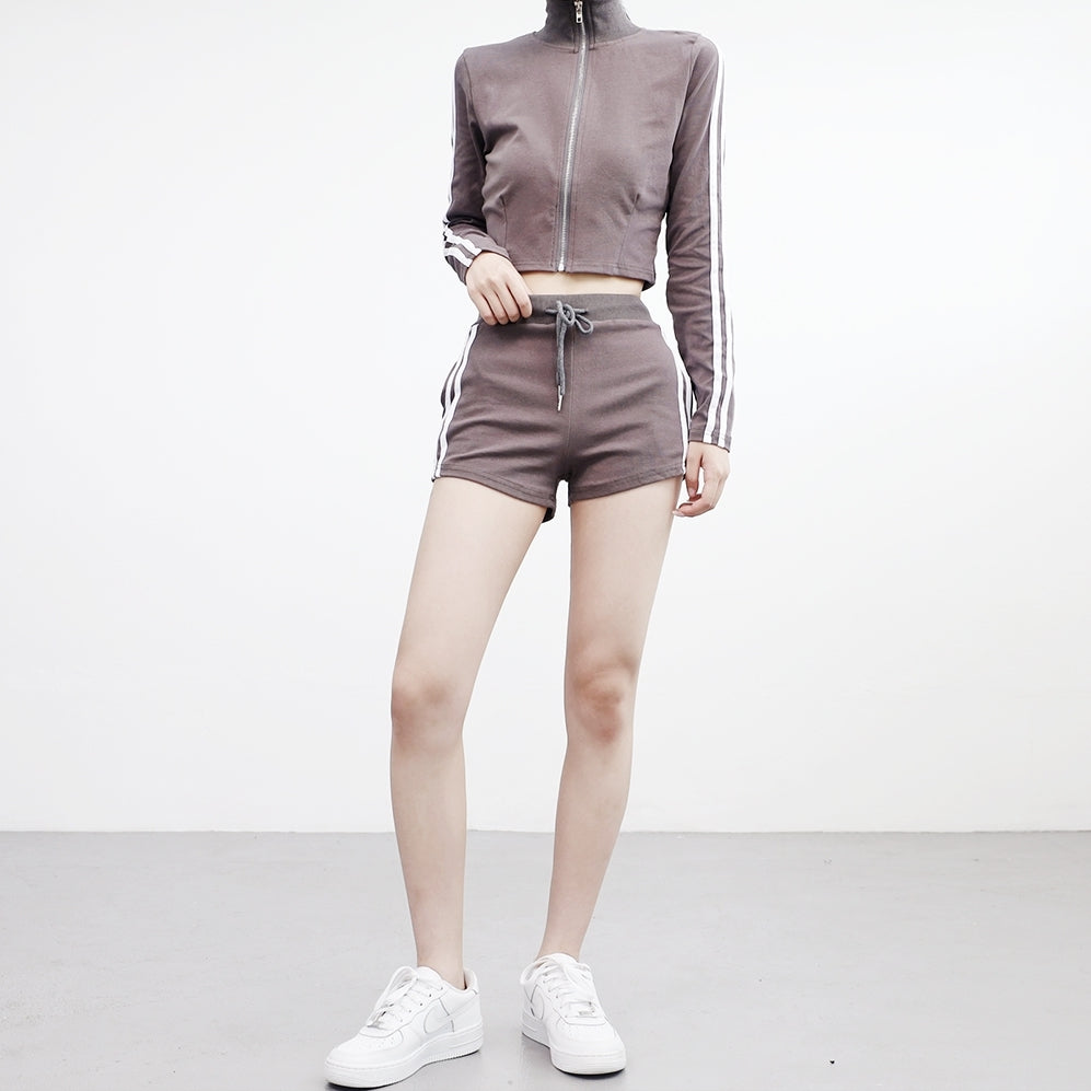 (1+1) Bake track zip-up + short pants set