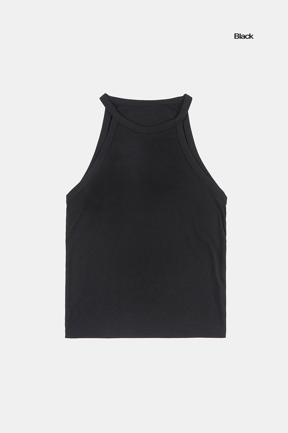 Day halter-neck ribbed crop sleeveless