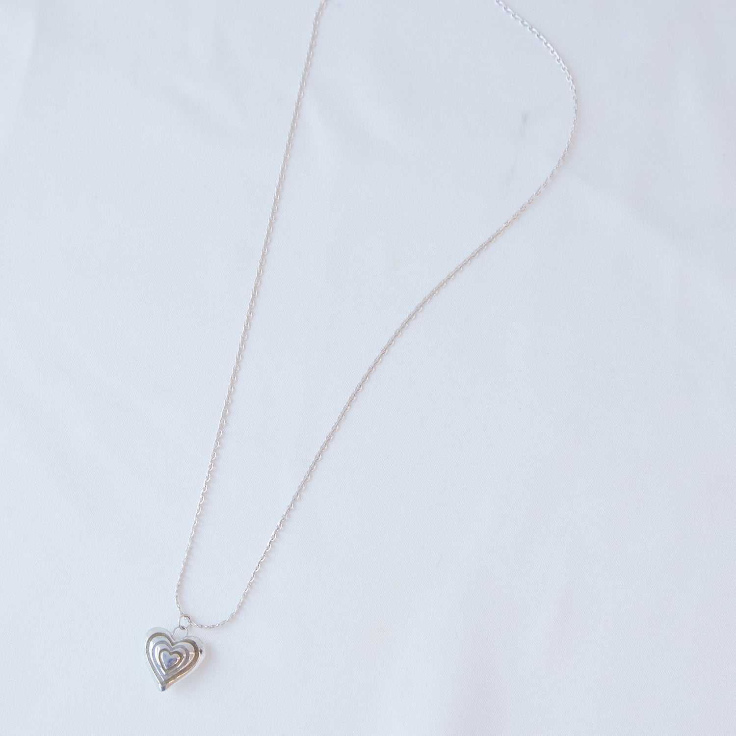 puffy double heart necklace