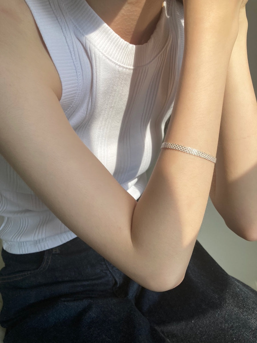 [92.5silver] pleats bracelet