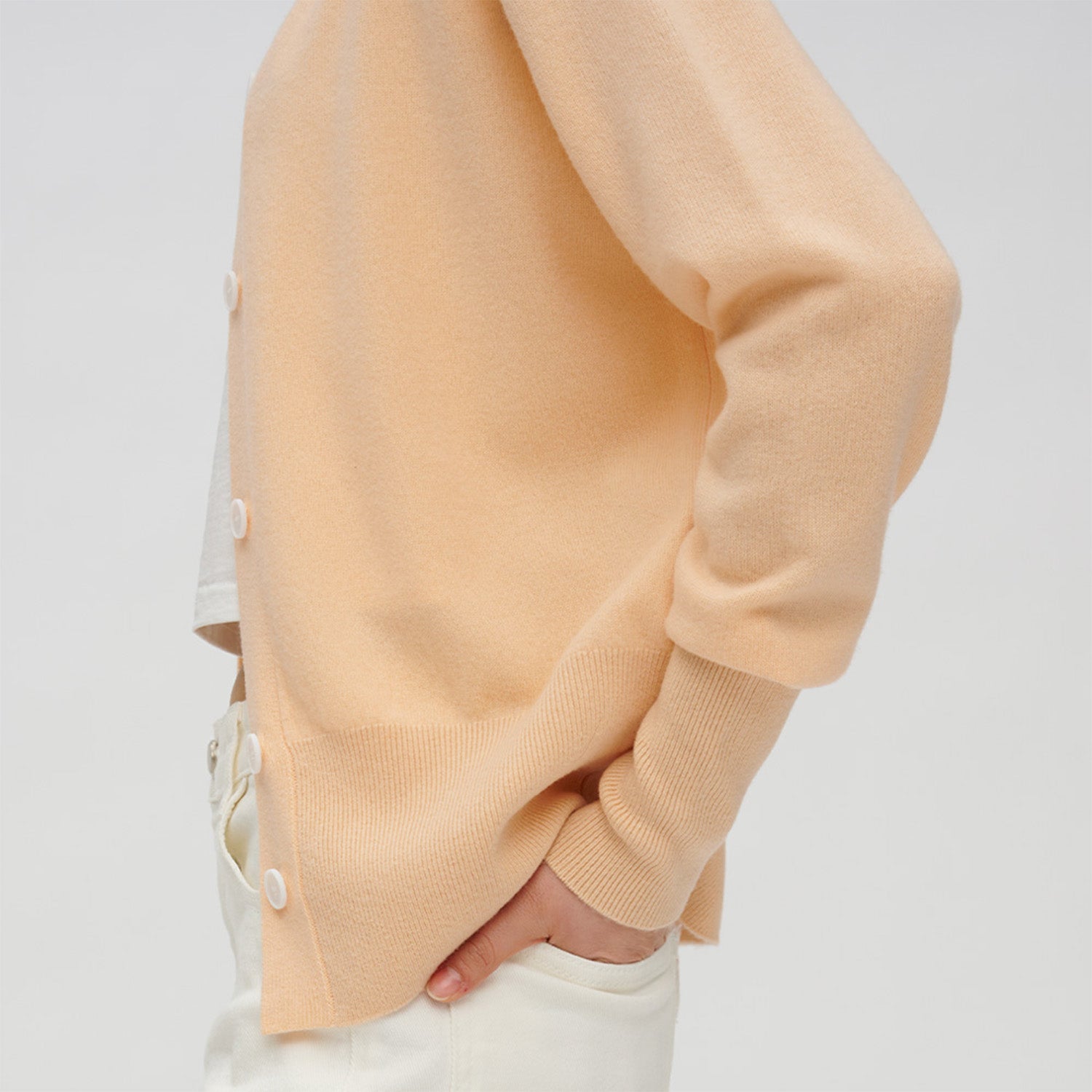 BASIC V-NECK CARDIGAN_ORANGE