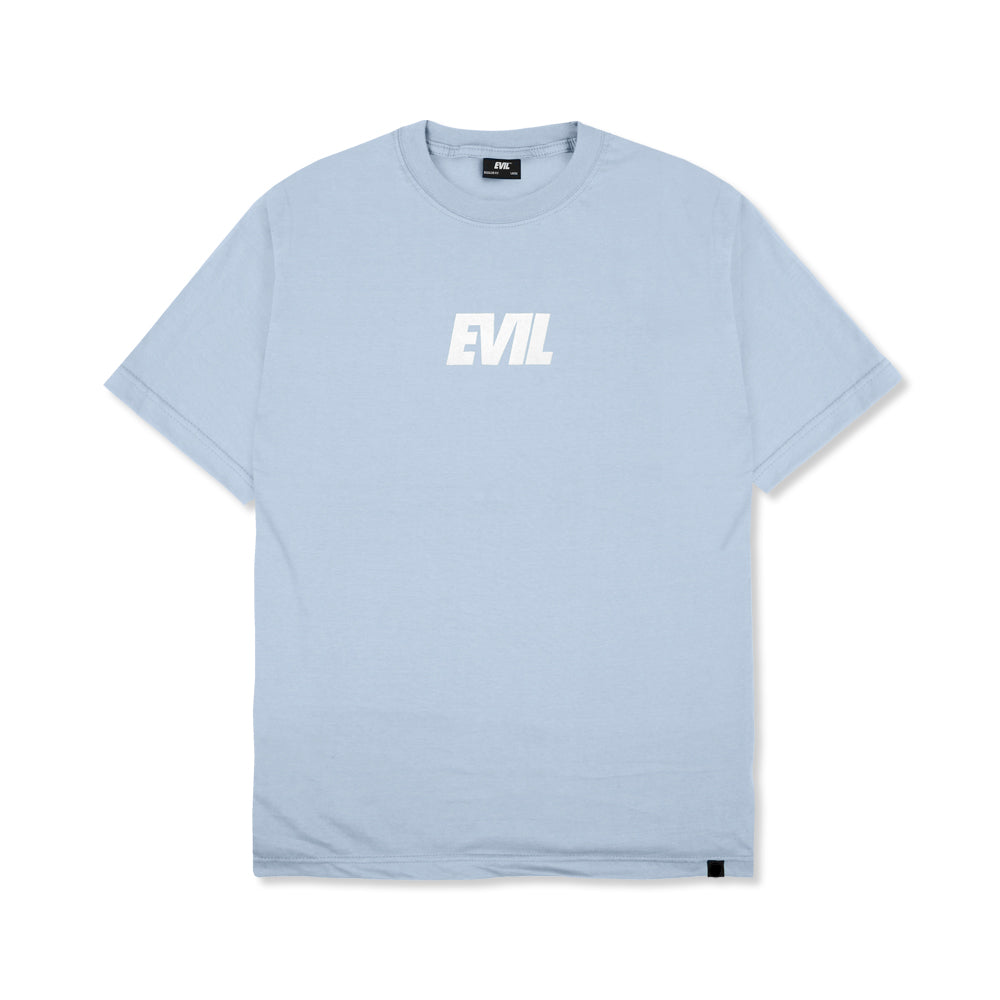 EVIL TSHIRT - TEXT A23 LITE BLUE