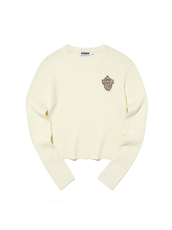 EMBLEM WAPPEN ROUND NECK KNIT [IVORY]