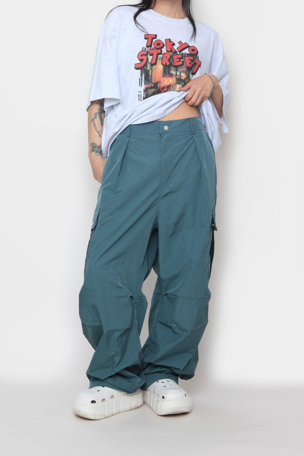 Snap Wide Cargo Pants