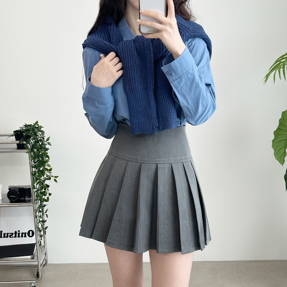 pleated mini skirt skirt