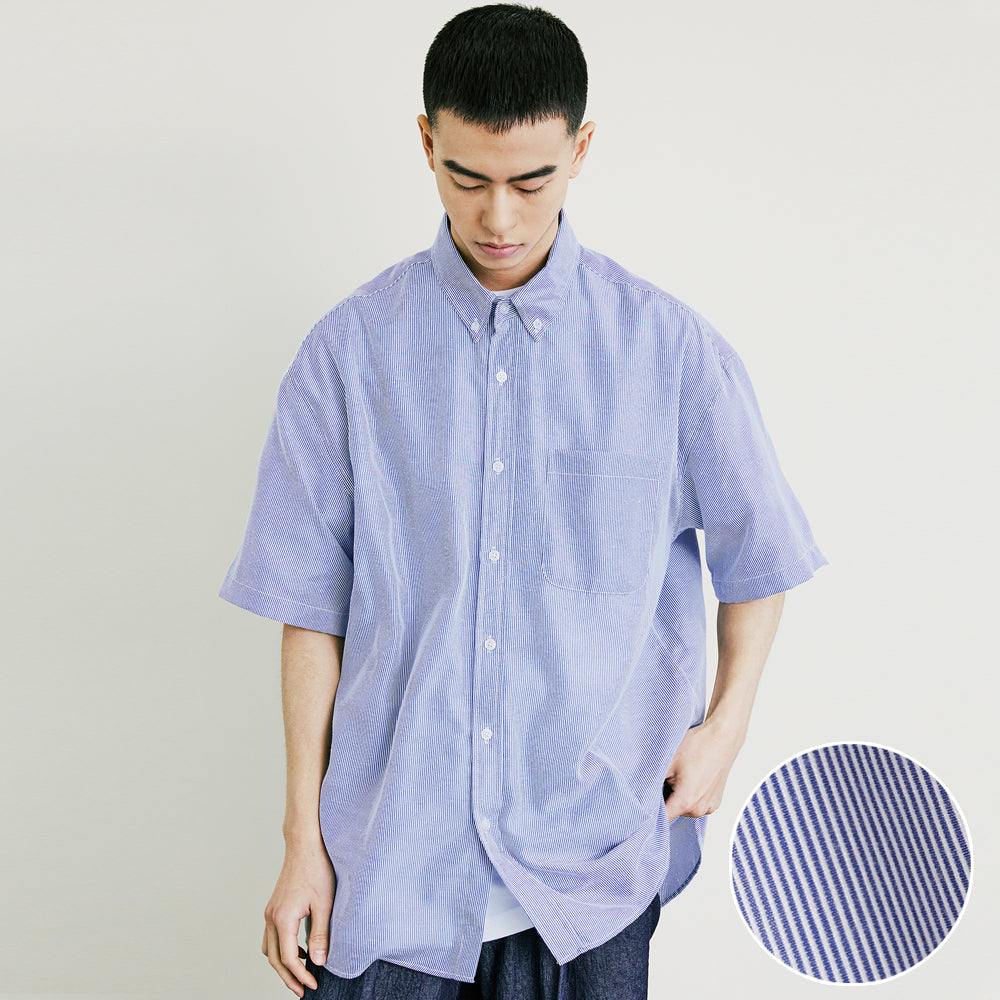 STRIPE COMF LOOSE FIT SHIRT BLUE