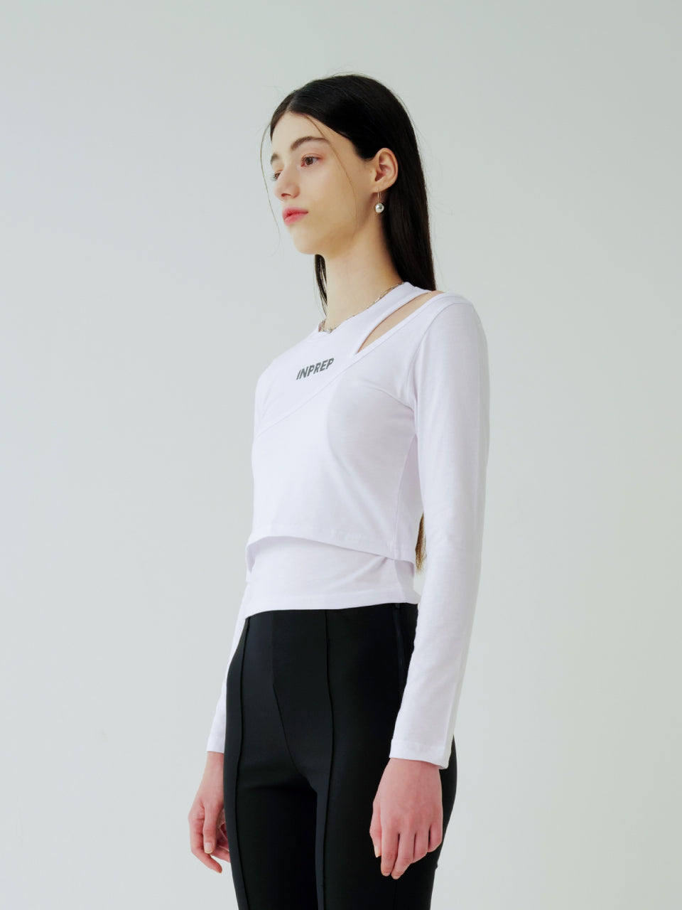 DOUBLE LAYERED LONG SLEEVE T-SHIRT (WHITE)