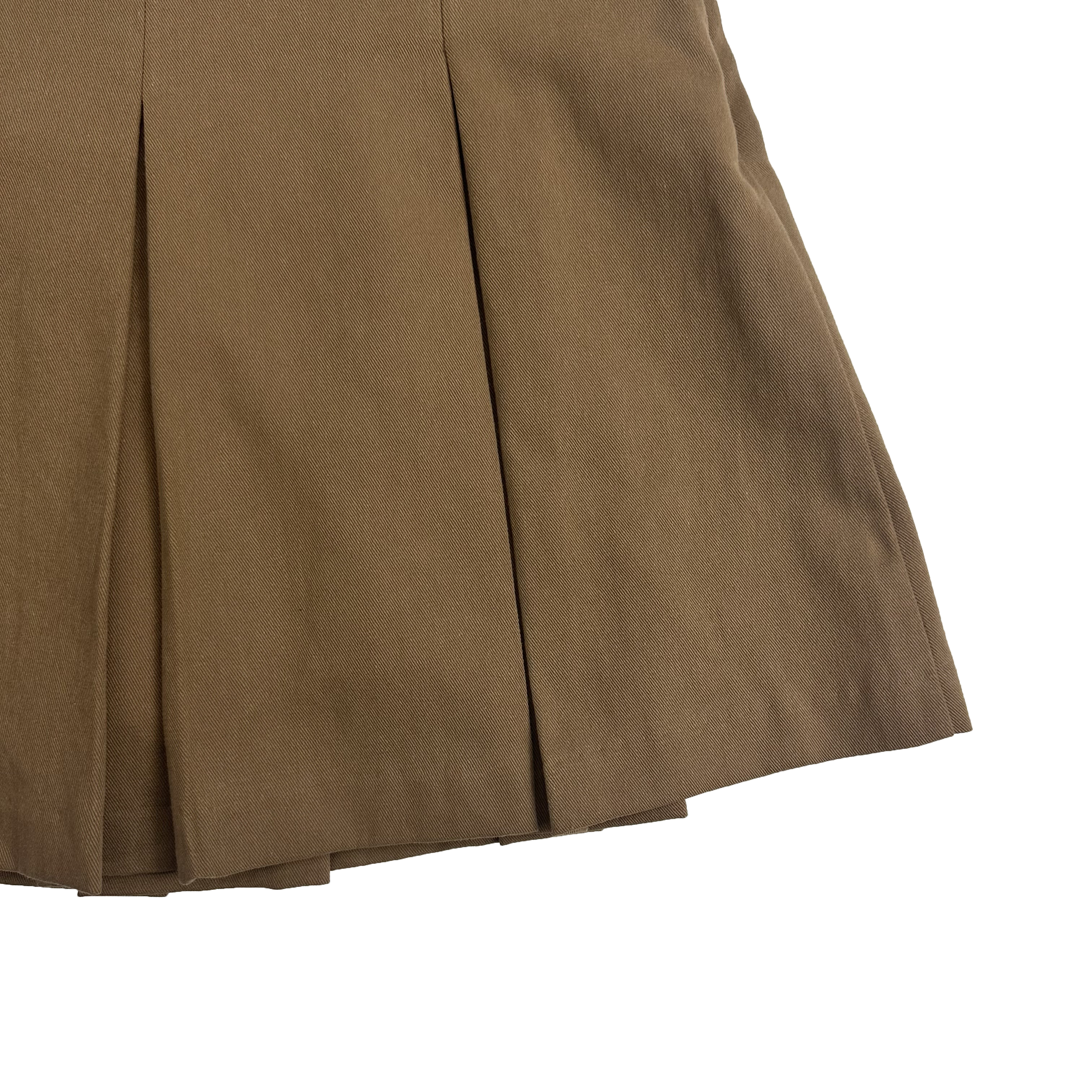 twill high-waist pleats skirt