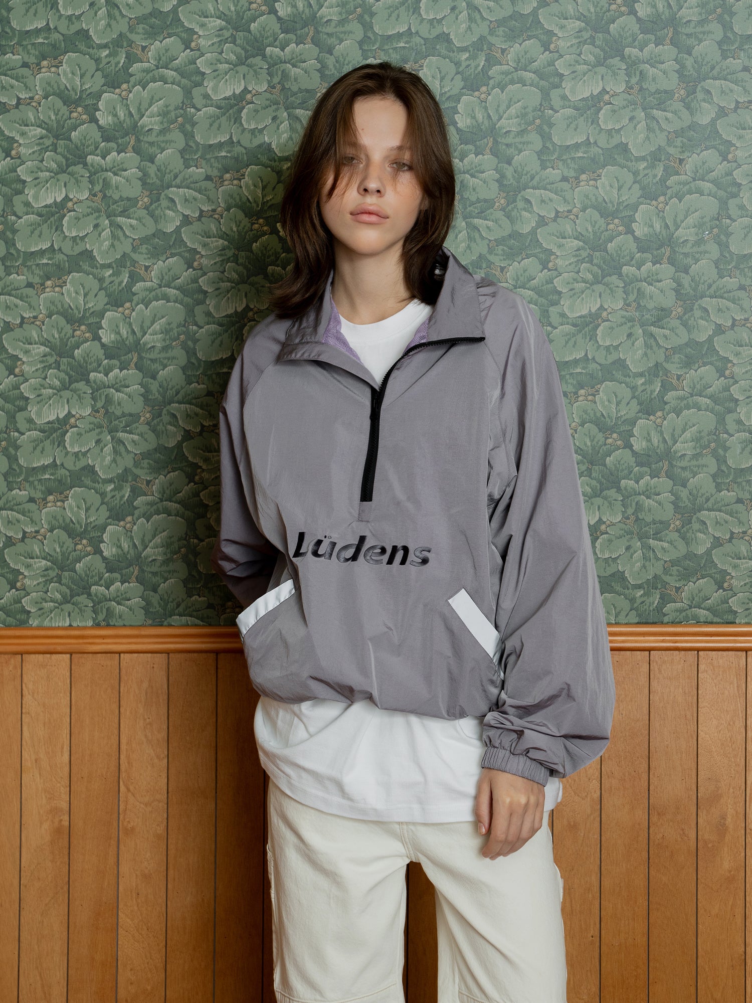 Half zip Windbreaker_Misty Lilac