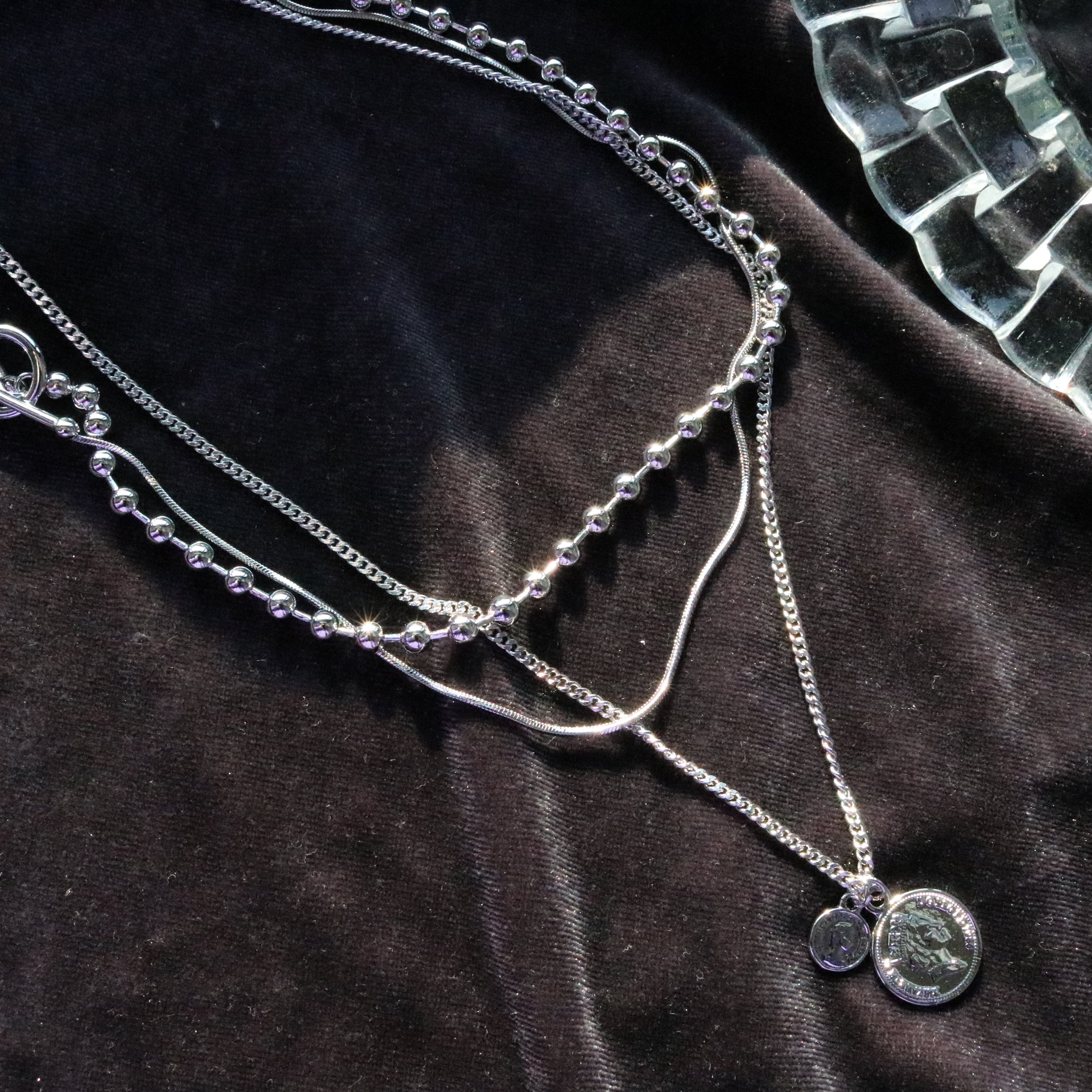 Unique bold chain layered necklace
