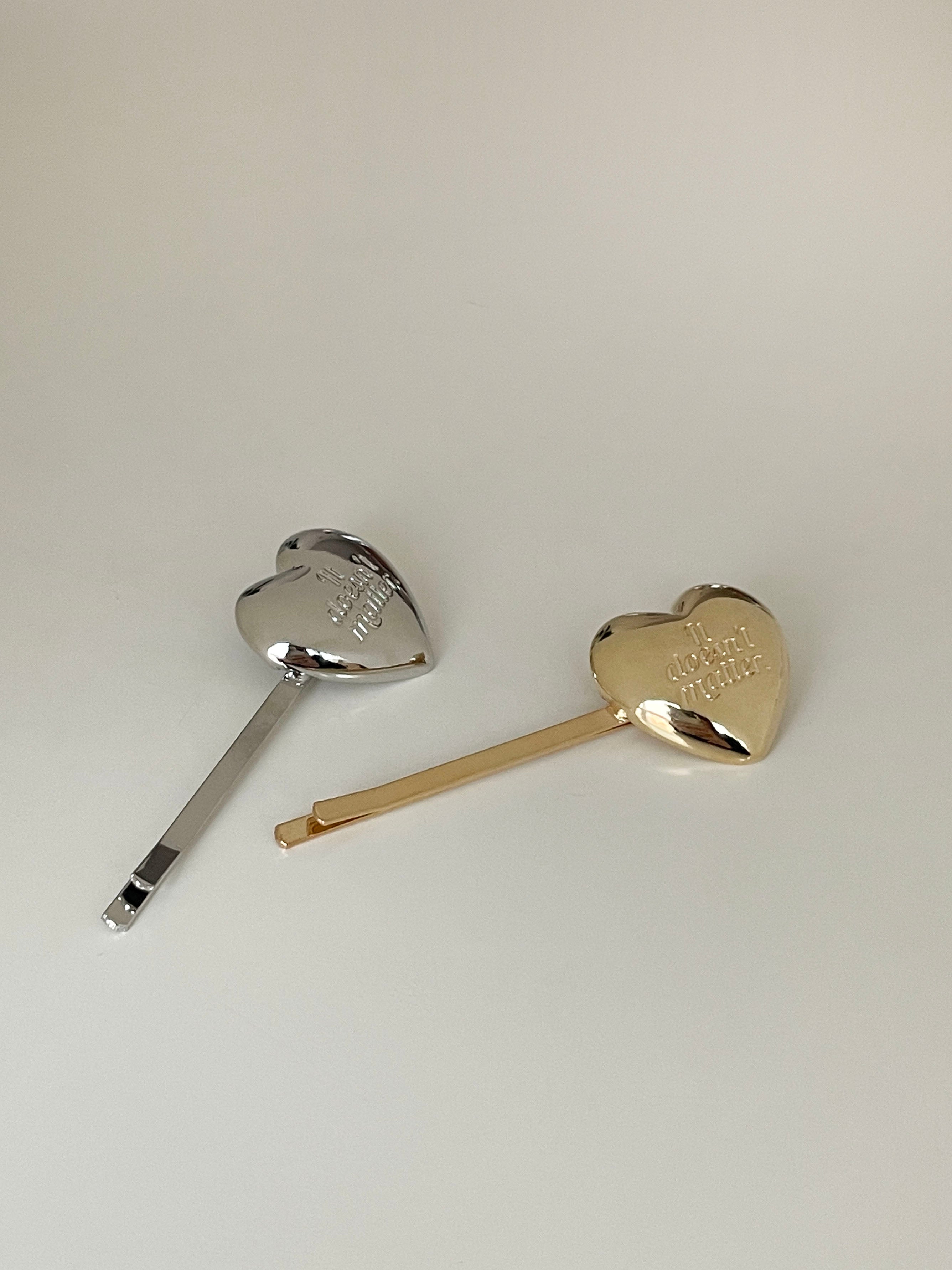 Girls heart hair pin (Silver) 