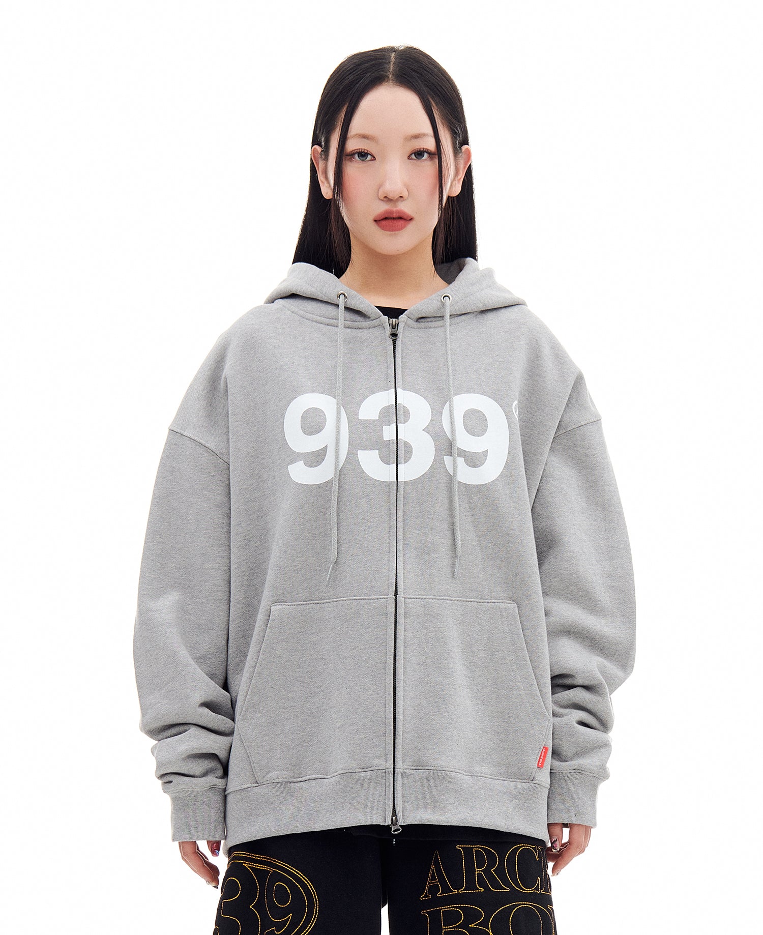 939 LOGO HOOD ZIP-UP (GRAY)