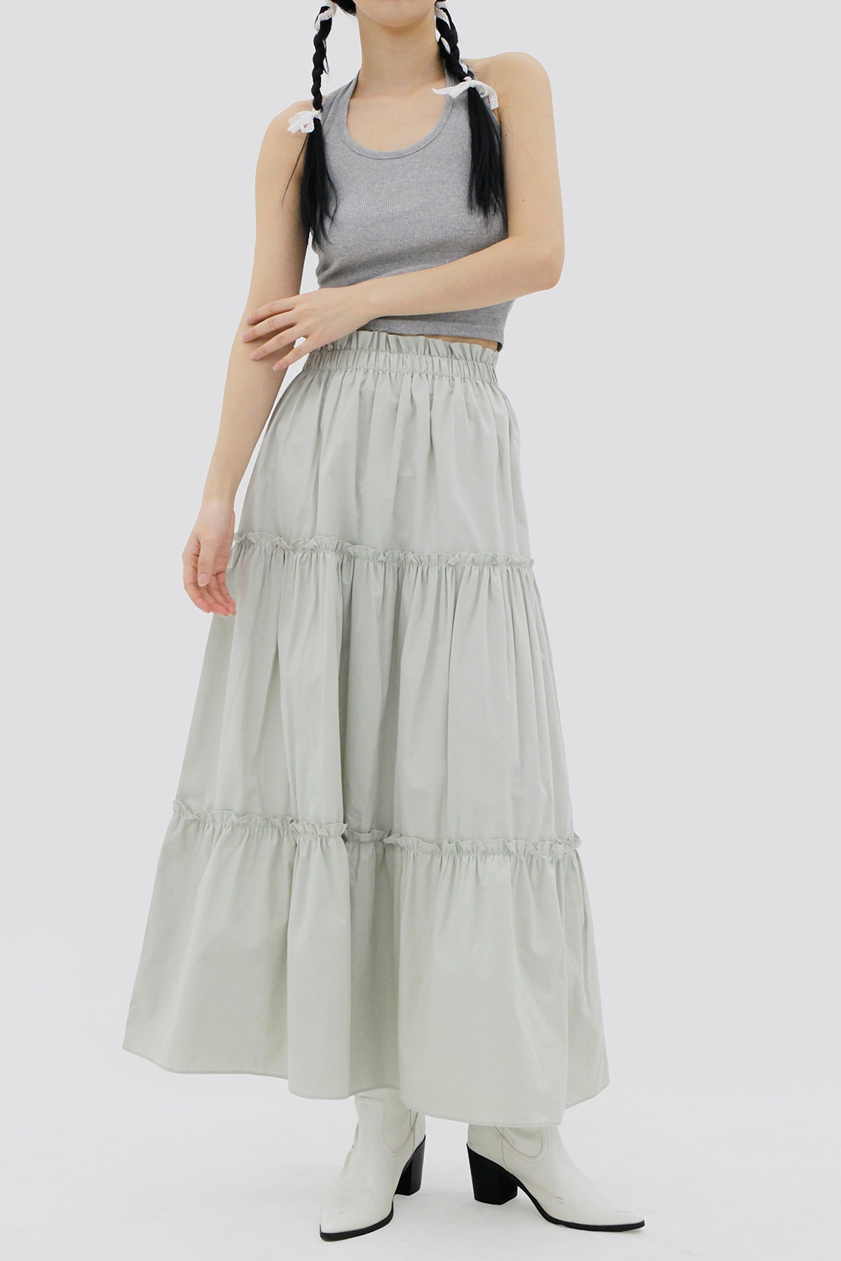 Frill kangkang long skirt (3color)