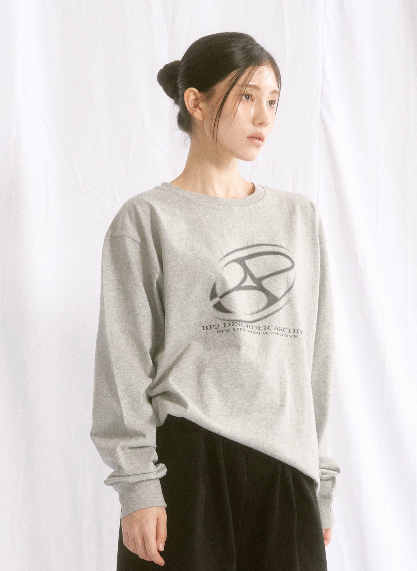 BIG GRAPHIC LOGO LONG SLEEVE MELANGE GREY