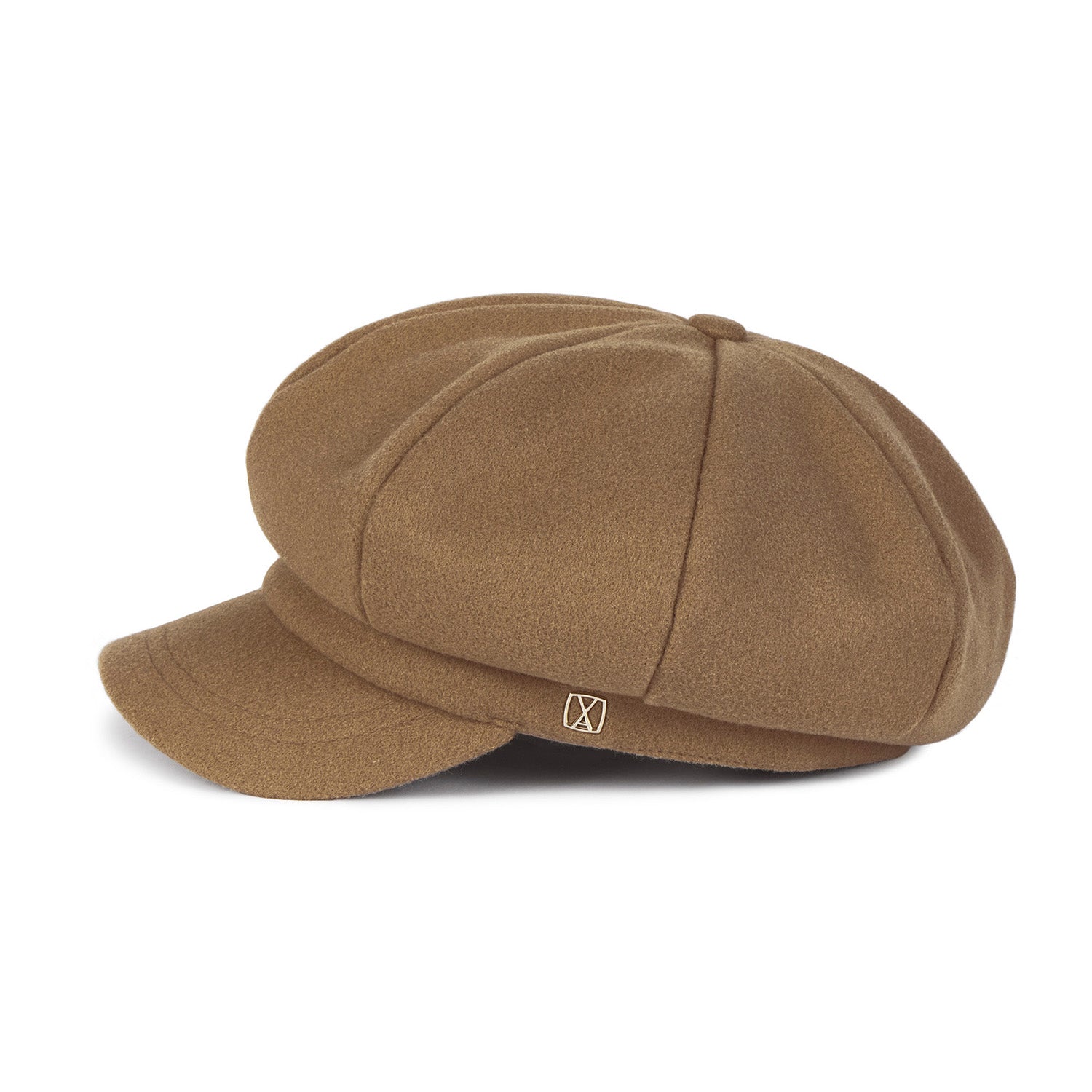 VA Square Stud Wool Newsboy Cap / Beige