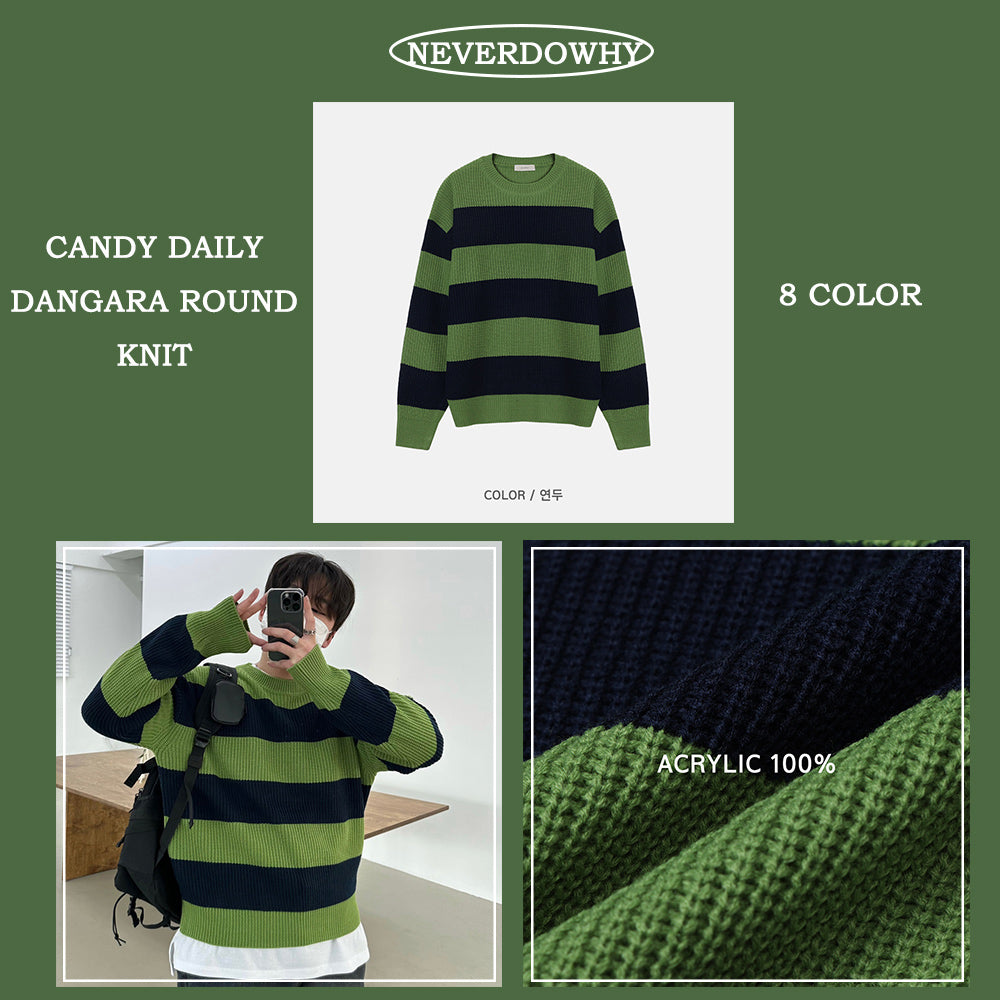 [BEST]CANDY DAILY DANGARA ROUND KNIT(8COLOR)