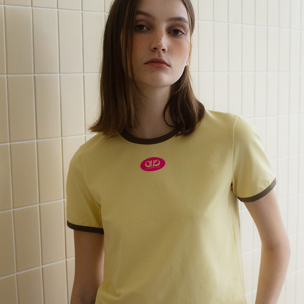 CIRCLE LOGO CROP TEE_YELLOW