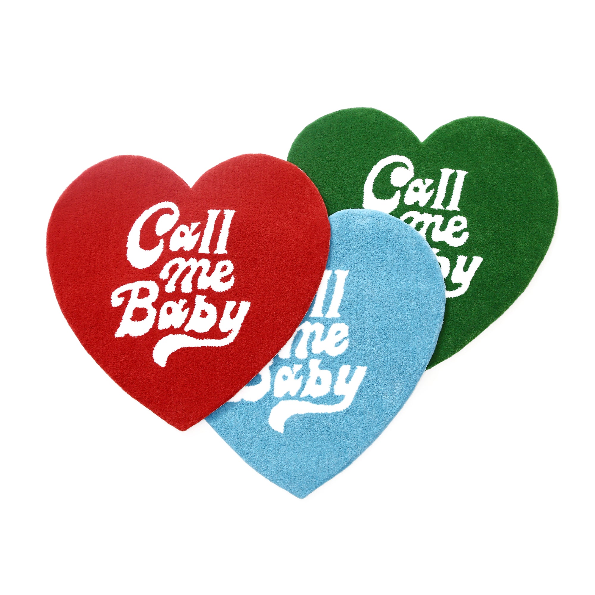 [Call me baby] Heart Logo Rug Mat _ Green