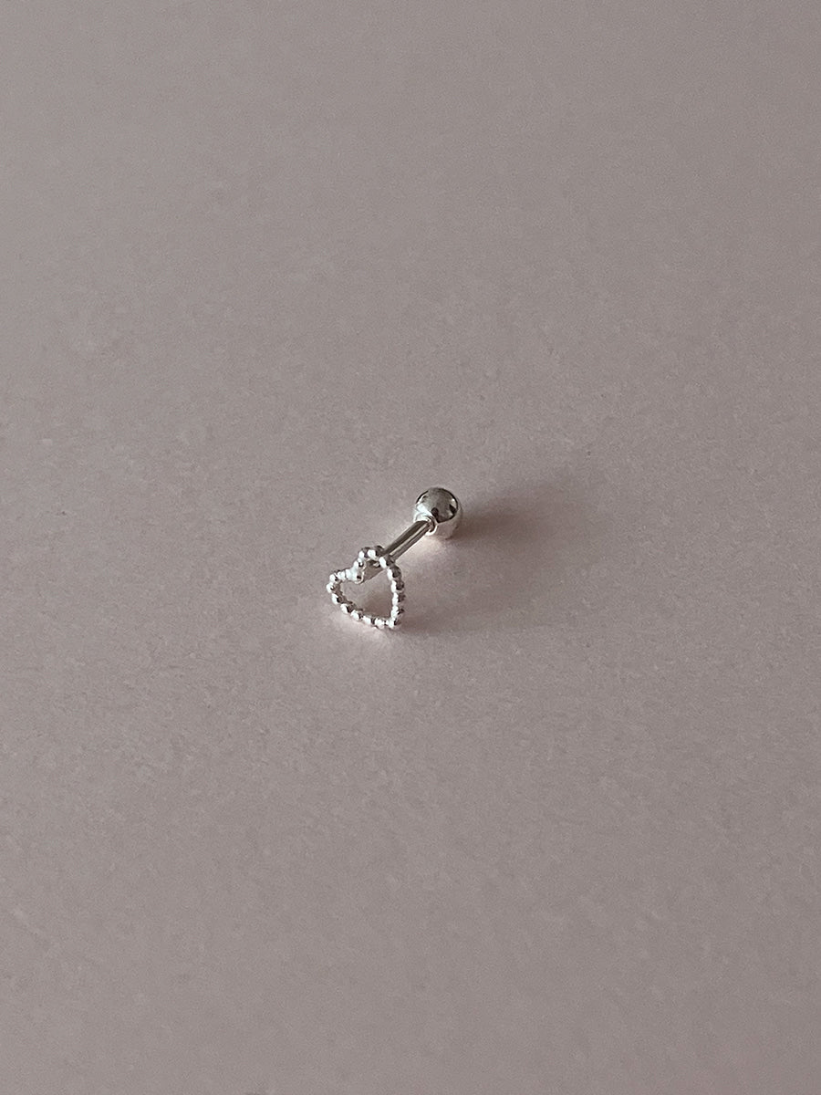 [92.5silver] dot heart piercing (2size)