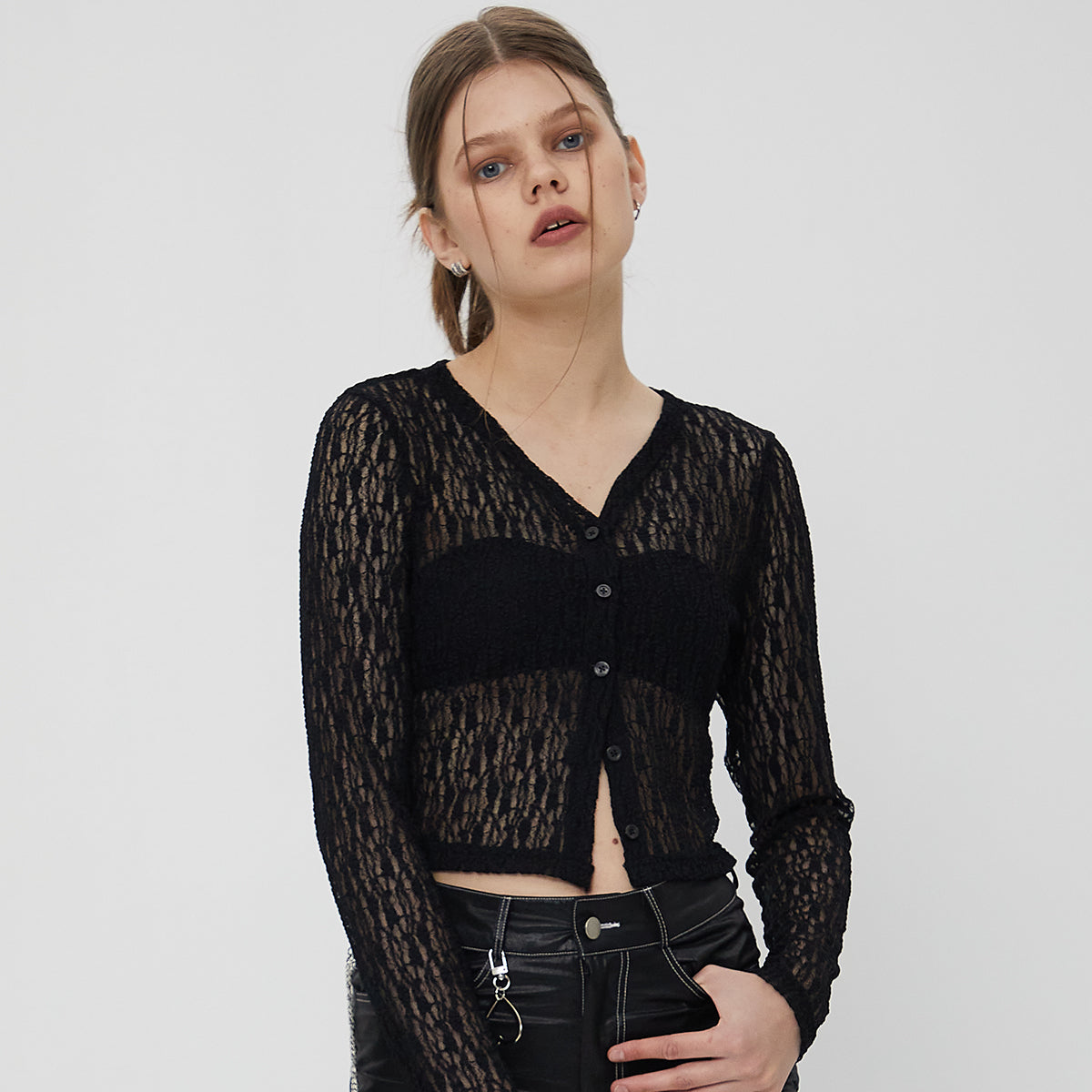 GV LACE CARDIGAN (BLACK)