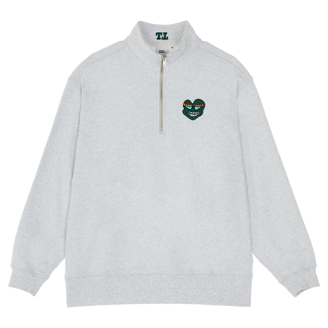 GREEN MUCKBO ZIP PULL OVER (Z21112FW) - GREY