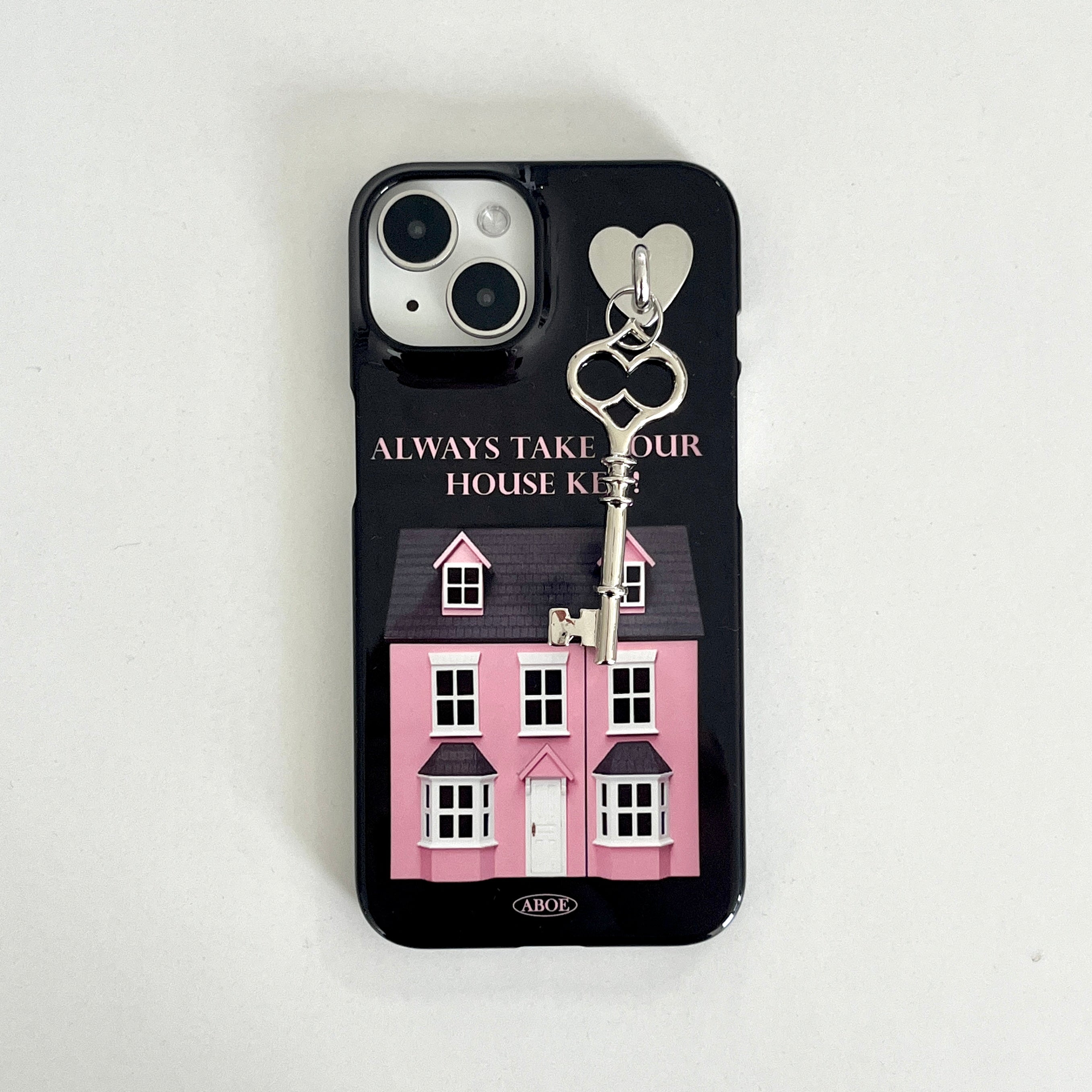 PINK HOUSE KEY BLACK HARD CASE