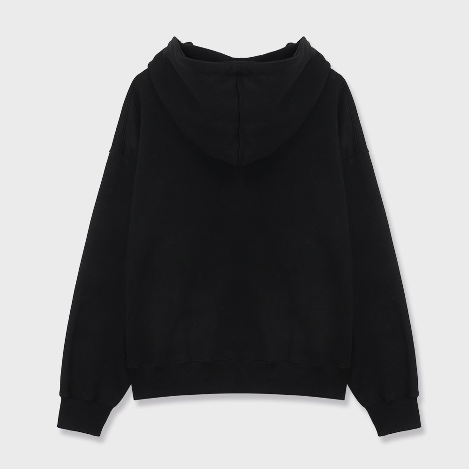 EMBROIDERY LOGO FULL-ZIP HOODIE (BLACK)