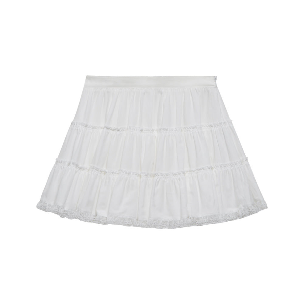 Pleated tiered skirt