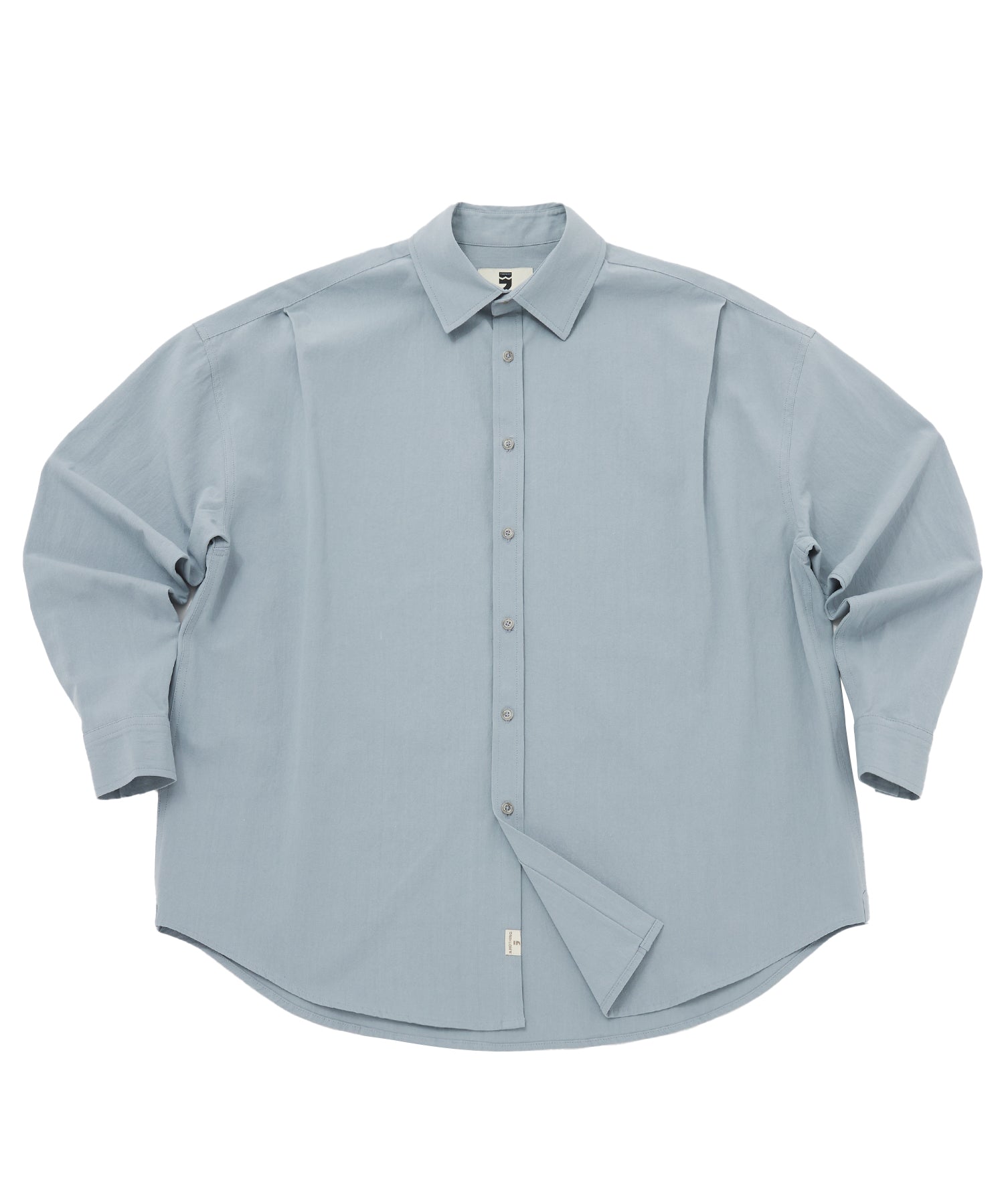 EARTH-COLOR PLEATS SHIRT (Cloudy Sky)