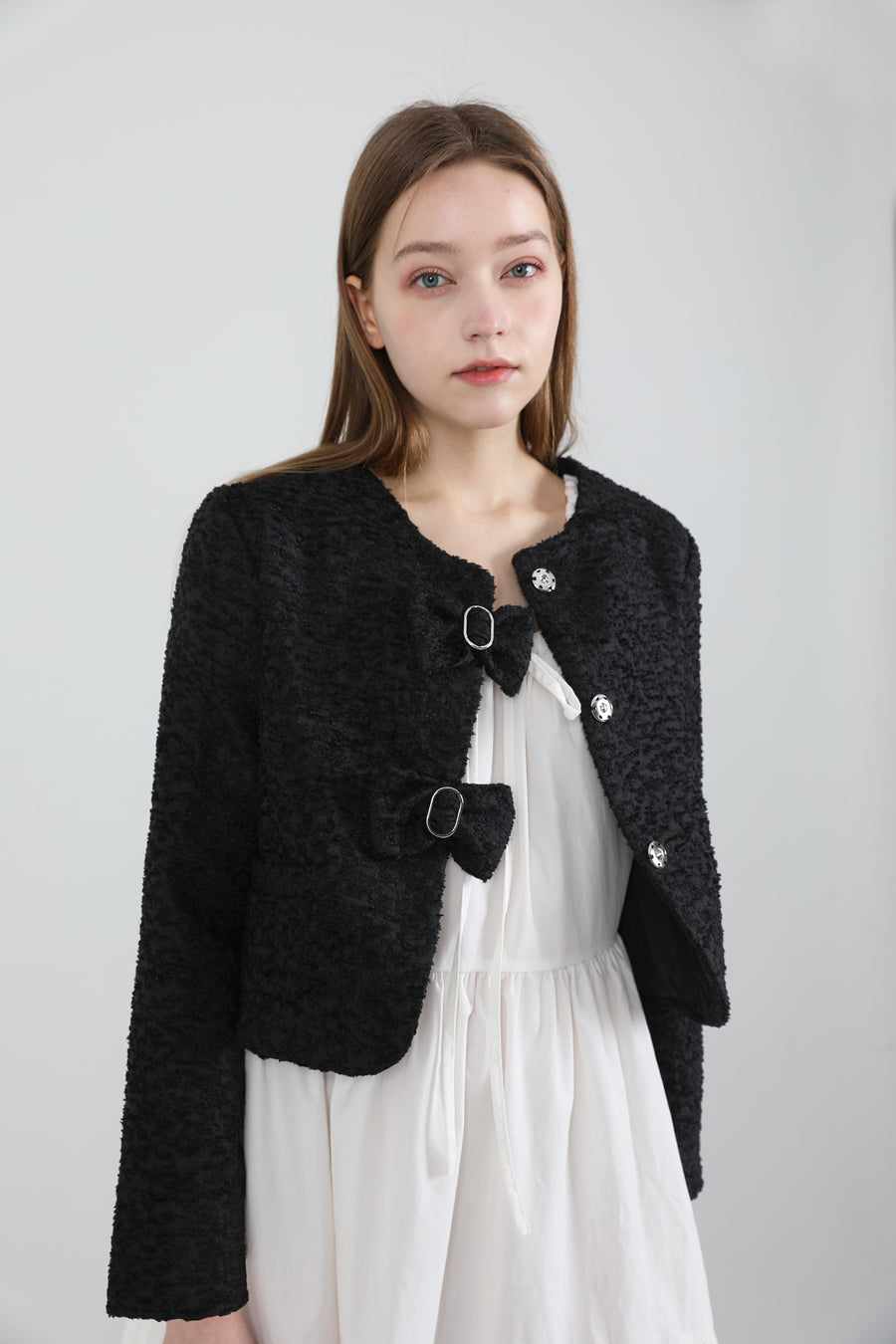 Tweed Ribbon Jacket Black