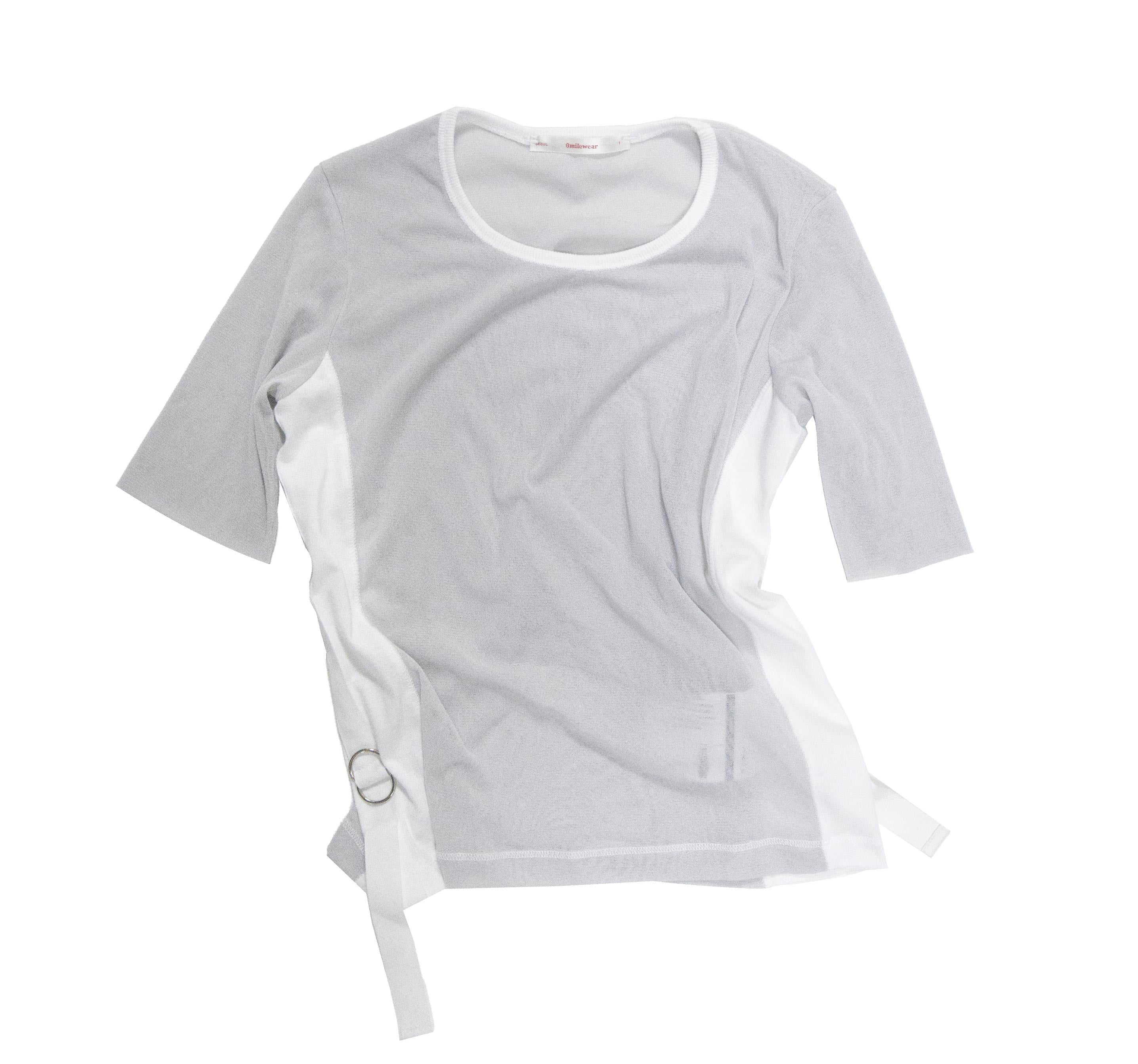 strap mesh t-shirt_ grey