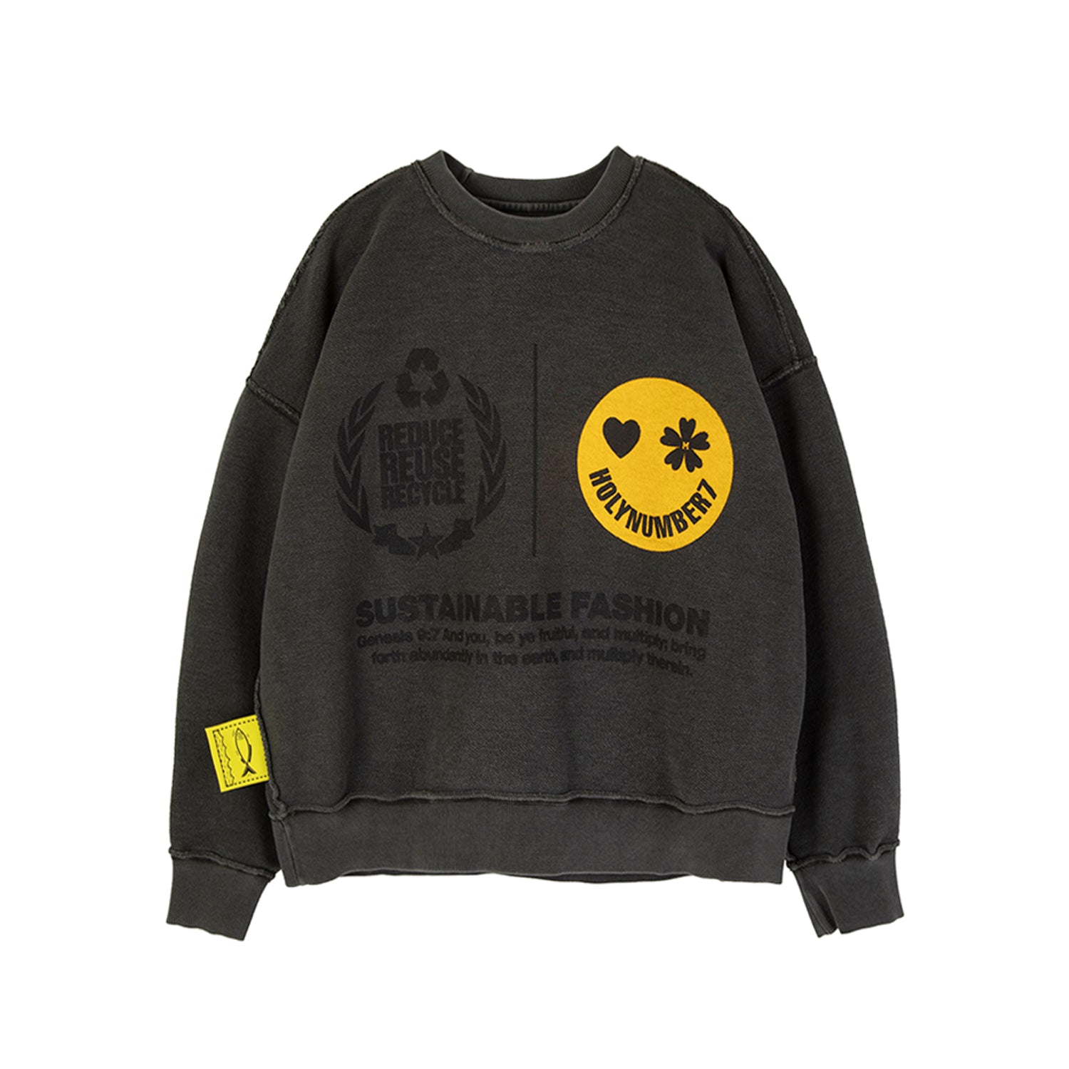 REVERSIBLE PIGMENT ANABADA SWEATSHIRT_CHARCOAL