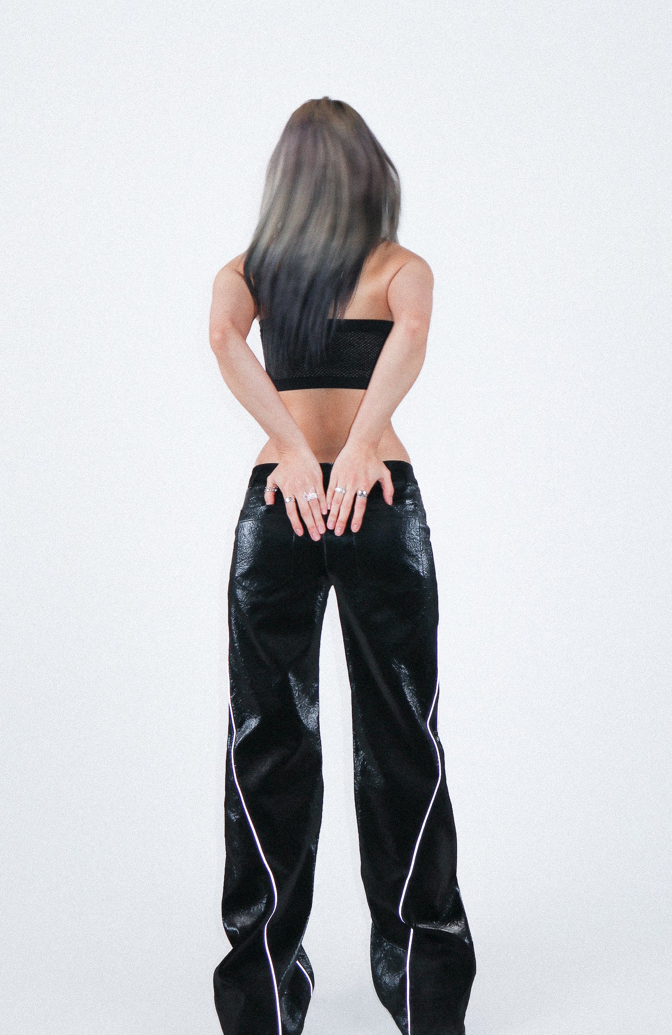097 coated leather pants