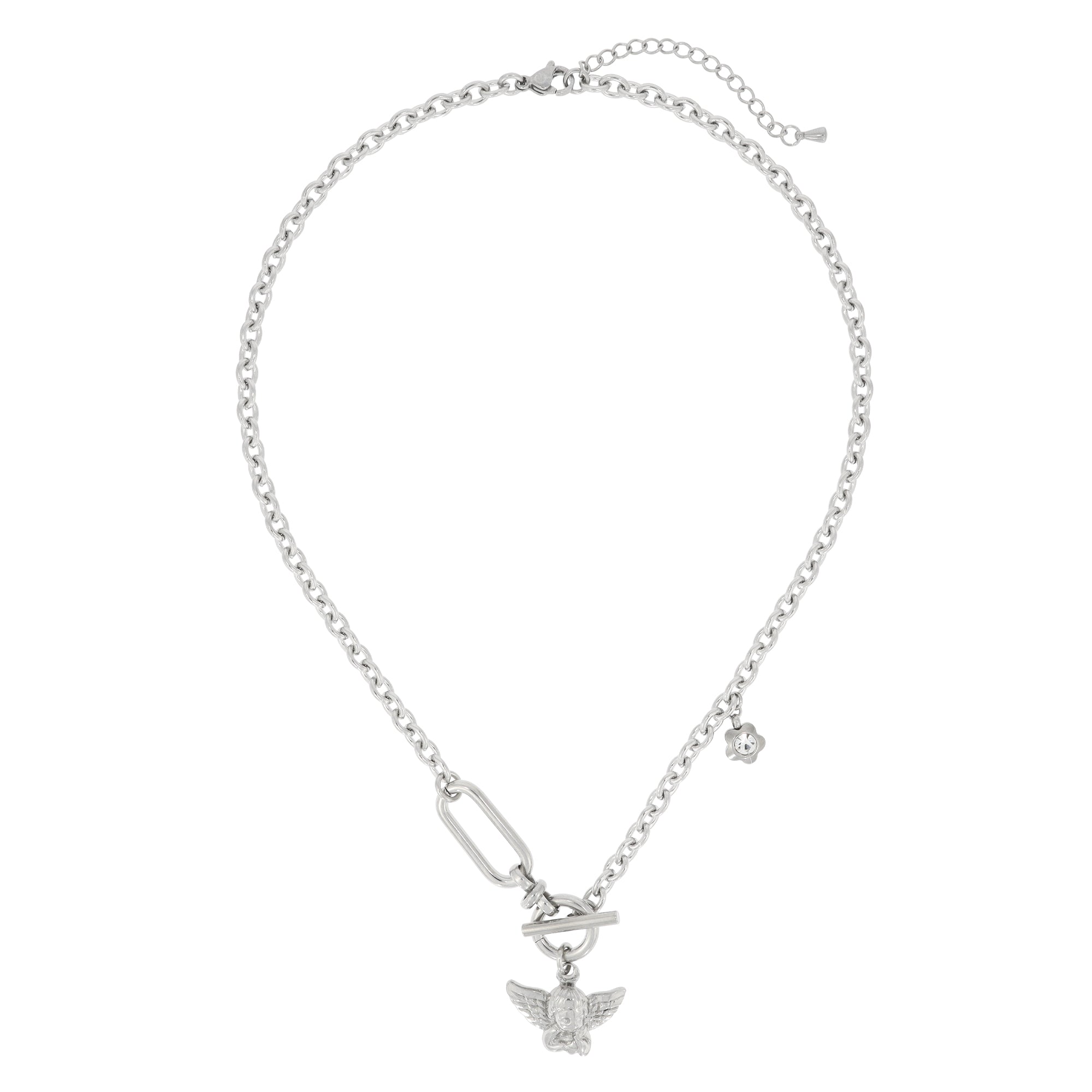 angel toggle bar chain necklace